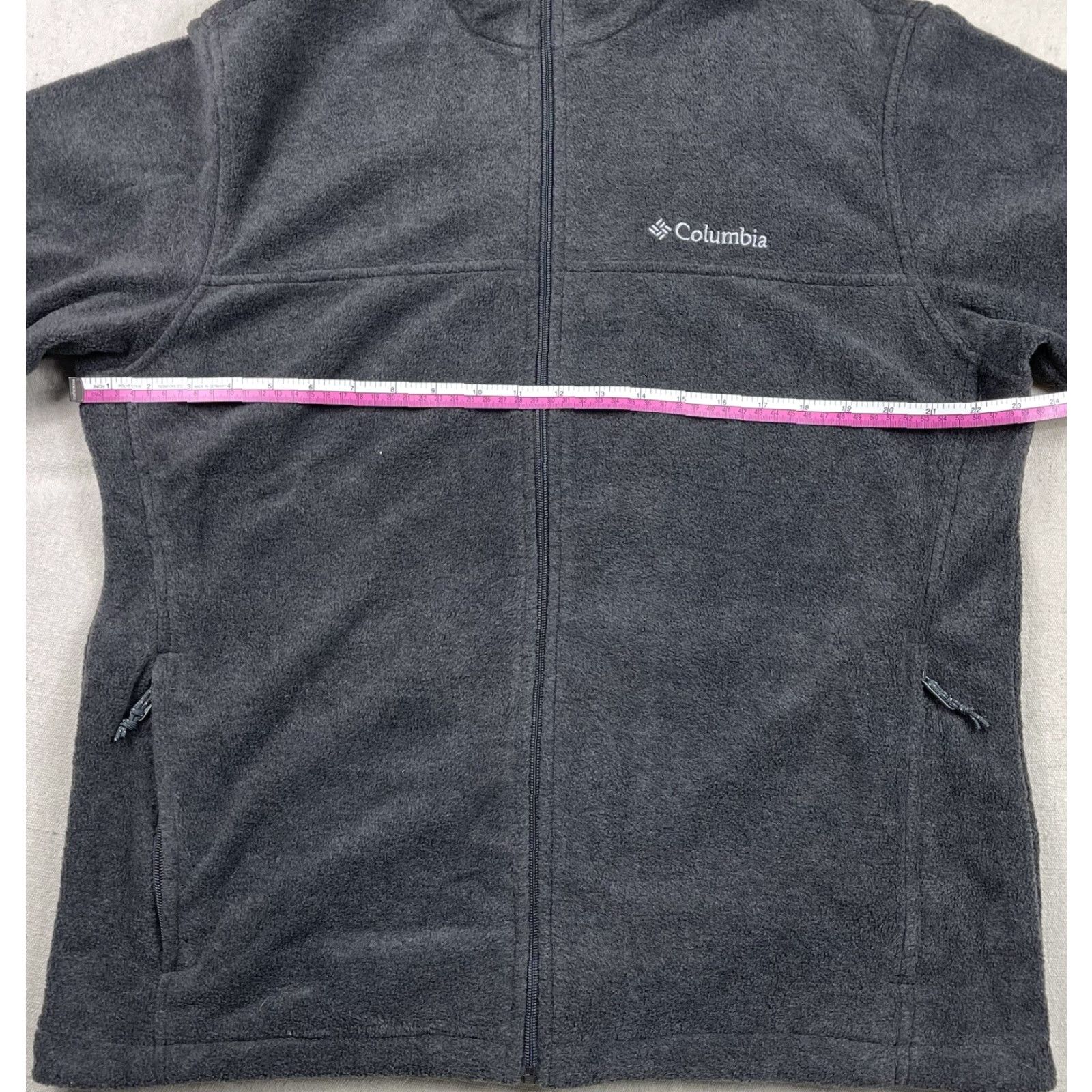 Vintage Columbia Full Zip Fleece Jacket Mens L Charcoal Gray Pockets Synch Waist Logo Zipper Practical Outdoor Casual Man Clothing Size US L / EU 52-54 / 3 - 4 Thumbnail