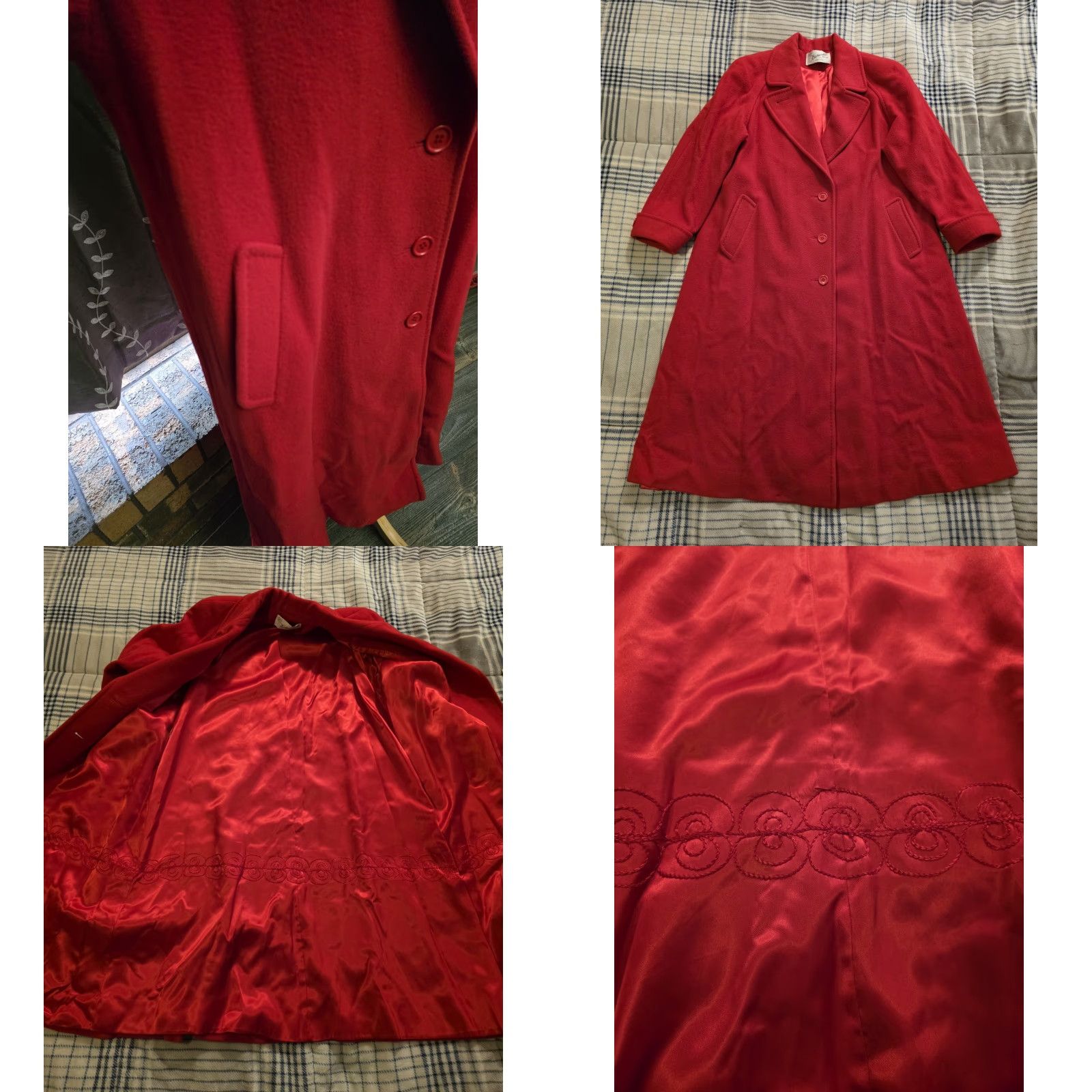 Vintage VINTAGE Fashionbilt Women's Coat Overcoat 60s 100% Wool Red Long L/XL Modern Classic USA Size L / US 10 / IT 46 - 8 Thumbnail