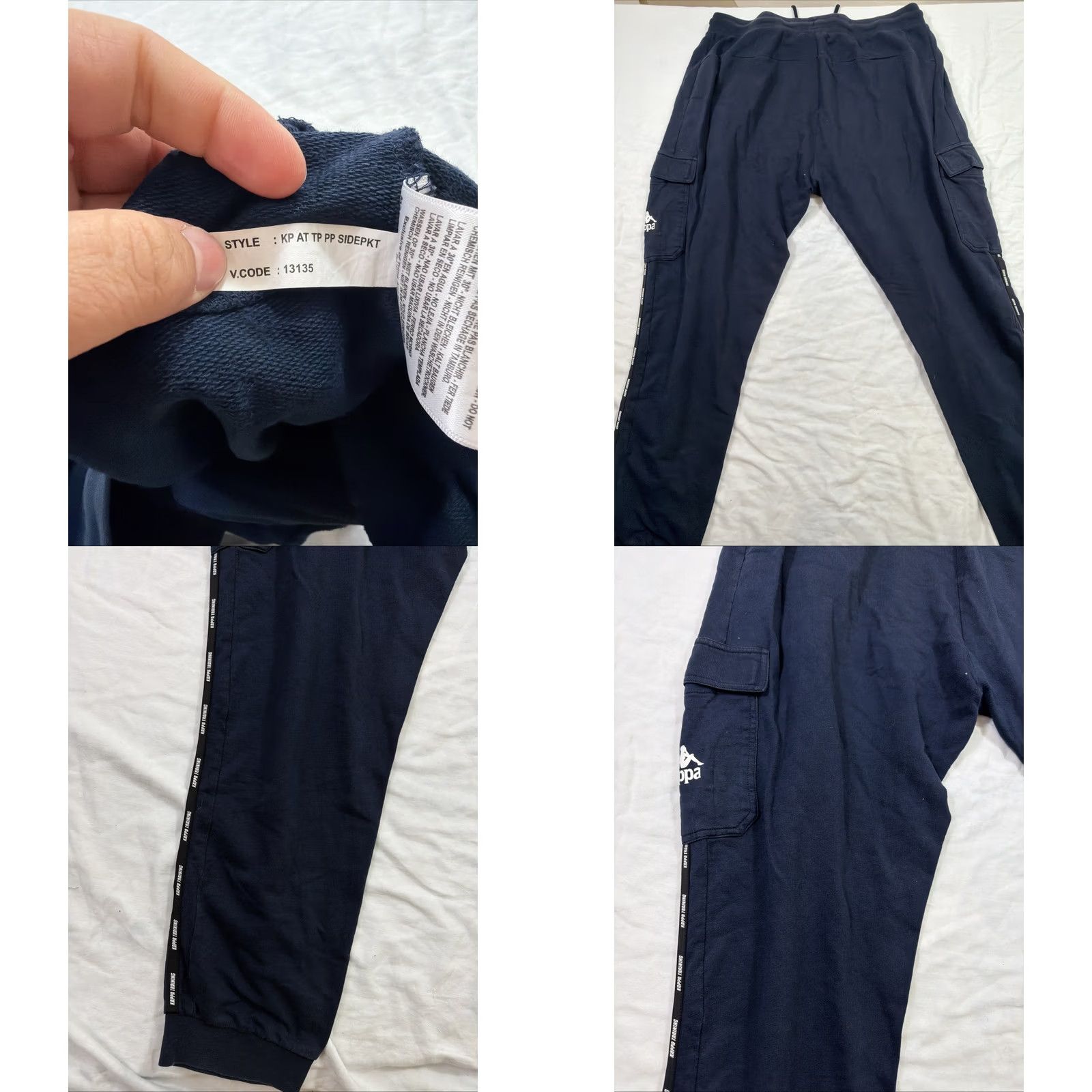 Kappa Kappa Sweatpants Men XXL Navy Blue Cargo Cotton Ankle Jogger Pants 2XL Regular Navy Mens Size US 39 - 9 Thumbnail
