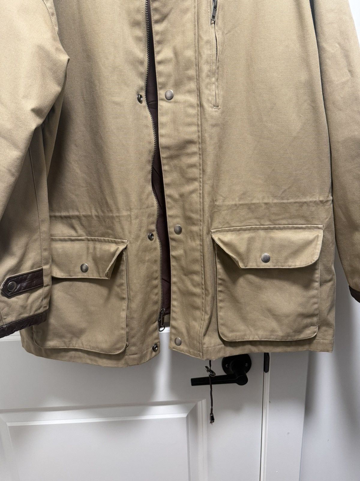 Vintage Canvas jacket with leather collar Size US L / EU 52-54 / 3 - 7 Thumbnail