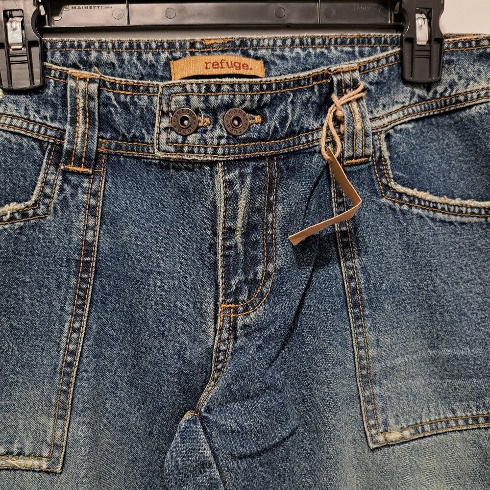 Other Refuge Y2K Cargo Cotton Distressed Wide Leg Raw Hem Jeans S Size 32" / US 10 / IT 46 - 11 Thumbnail
