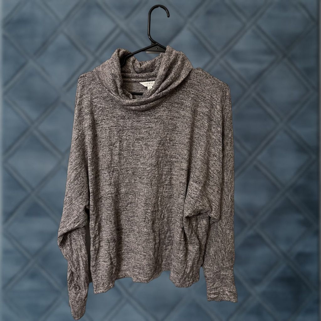 Lucky Brand Lucky Brand Gray Thermal Waffle Knit Cowl Neck Long Sleeve Shirt Large Women's Shirt Thermal Knit Cowl Neck L Gray Lucky Brand Size L / US 10 / IT 46 - 1 Thumbnail