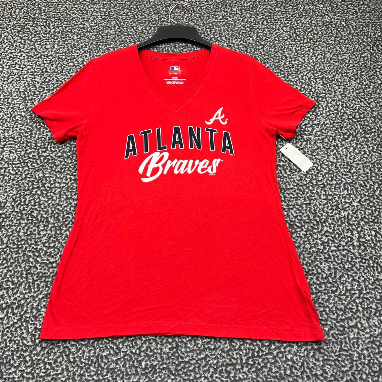 MLB Atlanta Braves Shirt Women Medium Red MLB V-Neck New M Size M / US 6-8 / IT 42-44 - 1 Thumbnail
