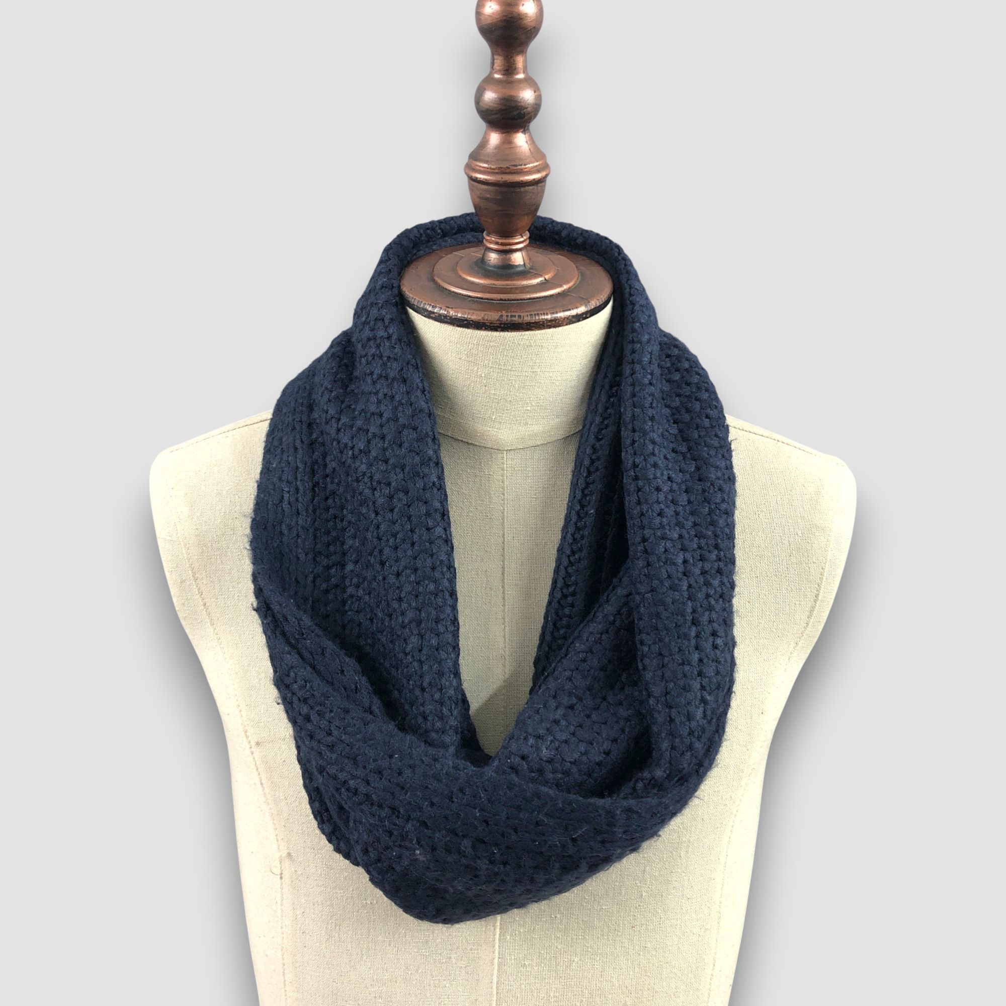 Beams Plus Vintage Beams Infinity Scarf Crochet Knit Wool Scarves. Size ONE SIZE - 2 Thumbnail