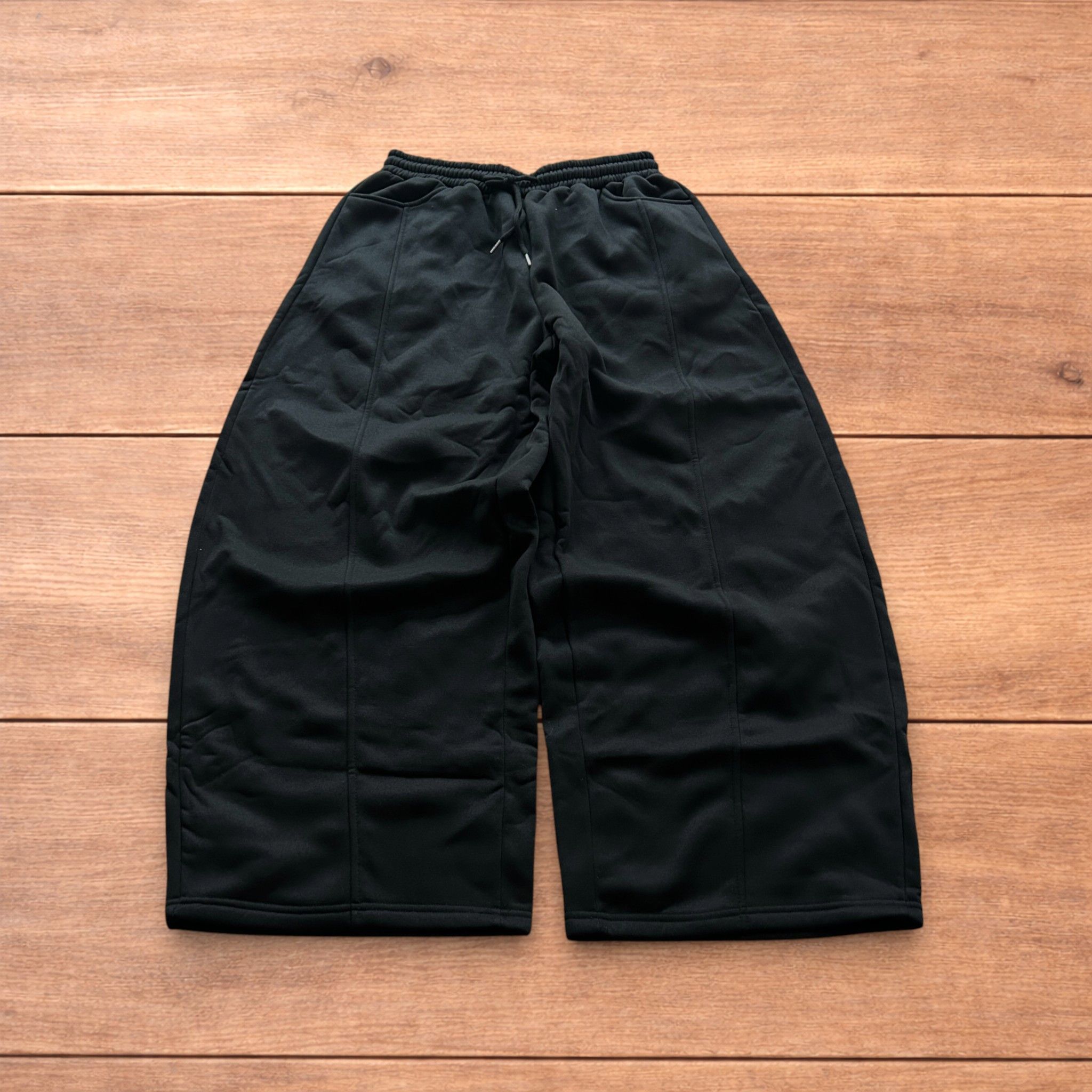 Japanese Brand Super baggy wide leg Korean joggers in black. Size US 34 / EU 50 - 1 Thumbnail