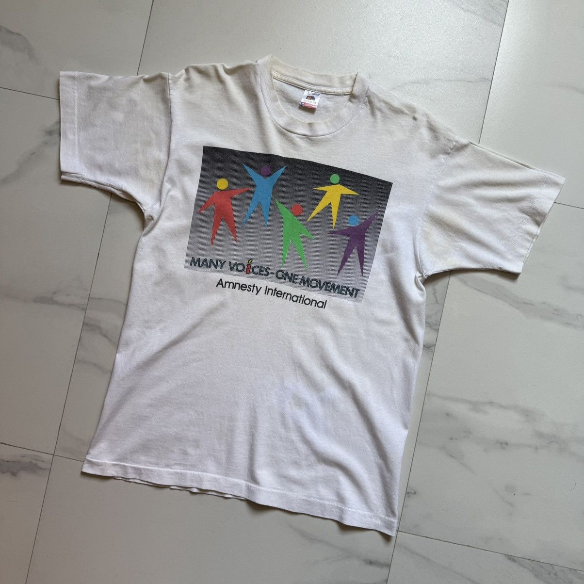 Vintage Vintage 90s Amnesty International T-Shirt Size US L / EU 52-54 / 3 - 3 Thumbnail