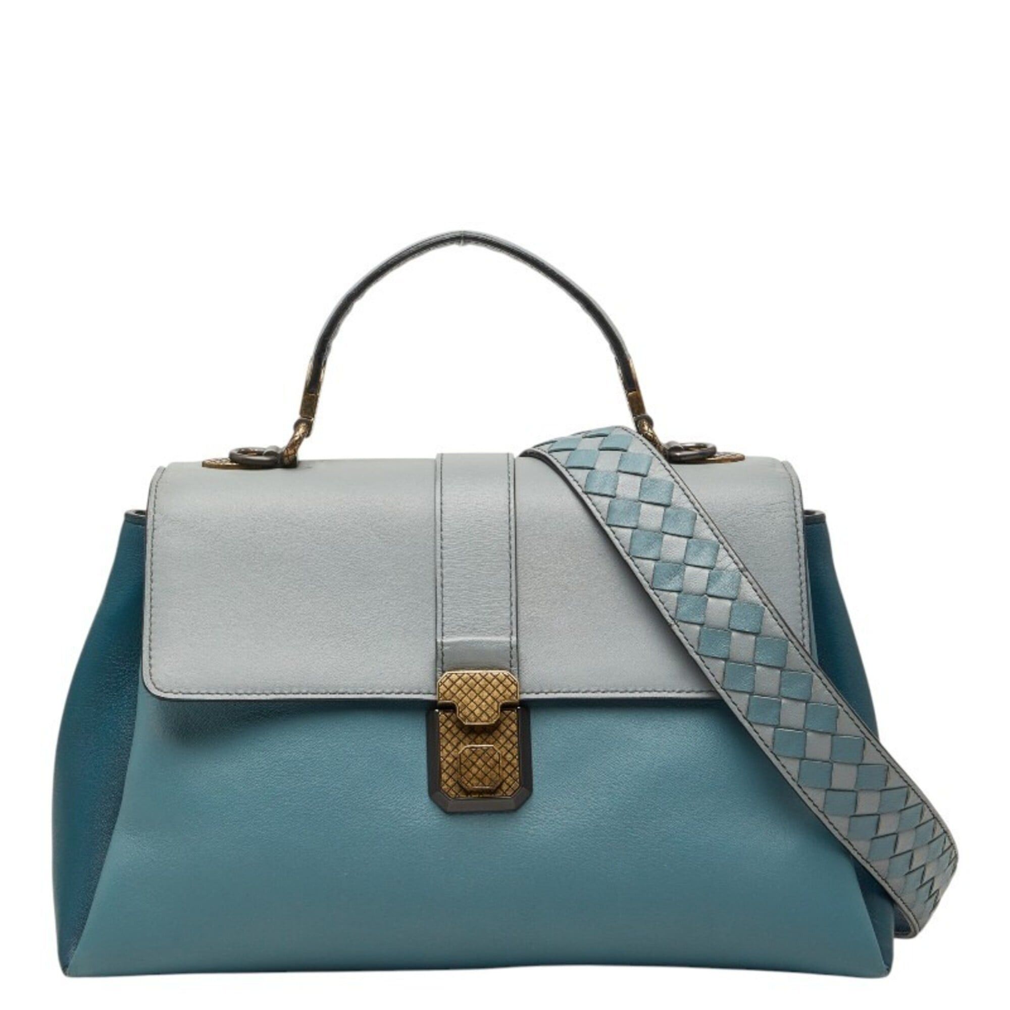 Bottega Veneta Bottega Veneta Piazza Handbag Shoulder Bag 2-Way Light Blue Leather Women's BOTTEGAVENETA Size ONE SIZE - 1 Thumbnail
