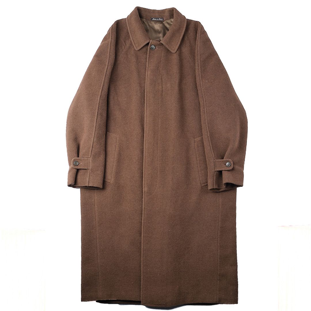 image of Vintage Giorgio Armani 1990S Wool Raglan Coat in Brown, Men's (Size Medium)