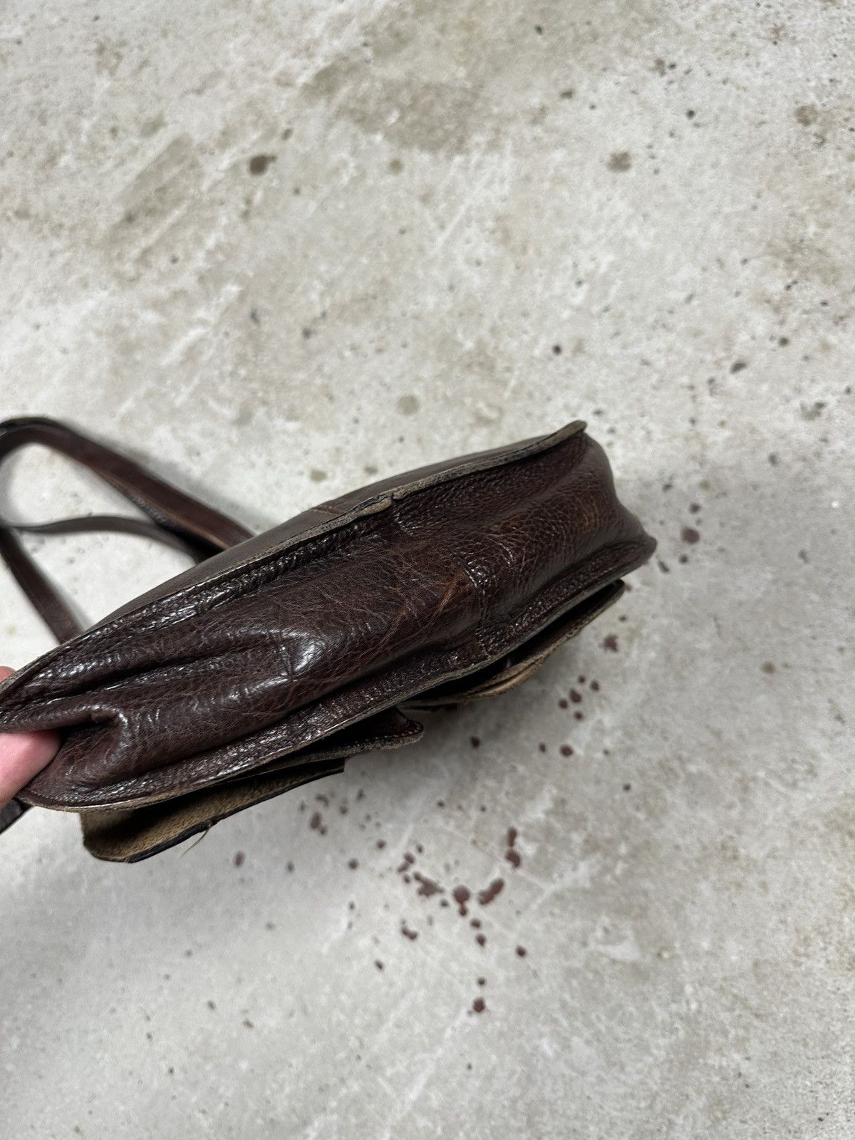Vintage Vintage 90s Brown Utility Genuine Leather Hand Bag rare usa Size ONE SIZE - 15 Thumbnail
