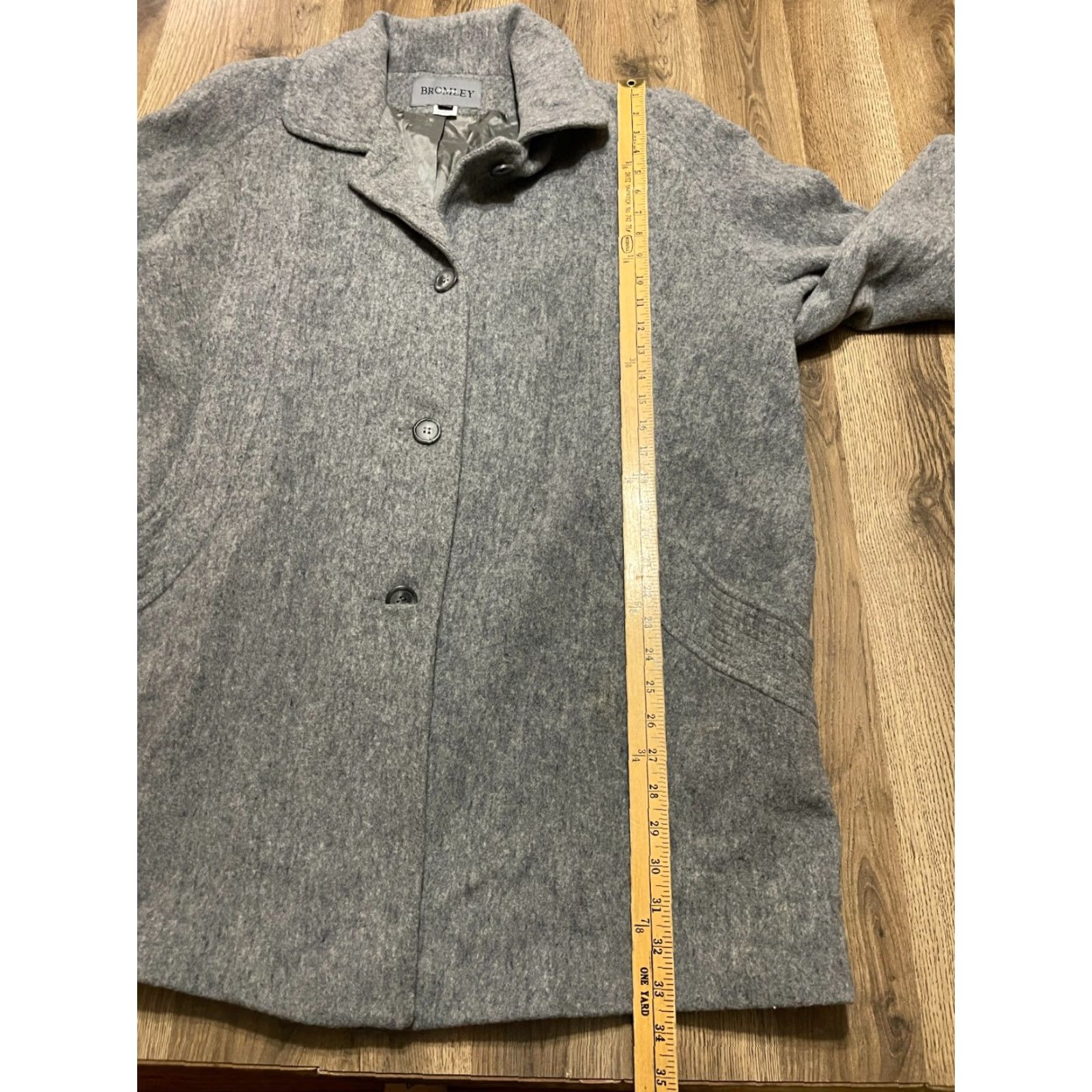 Vintage Bromley Jacket Women's 22W Gray Three Buttons Long Sleeve Coat Shirt Size 3XL / US 20-22 - 7 Thumbnail