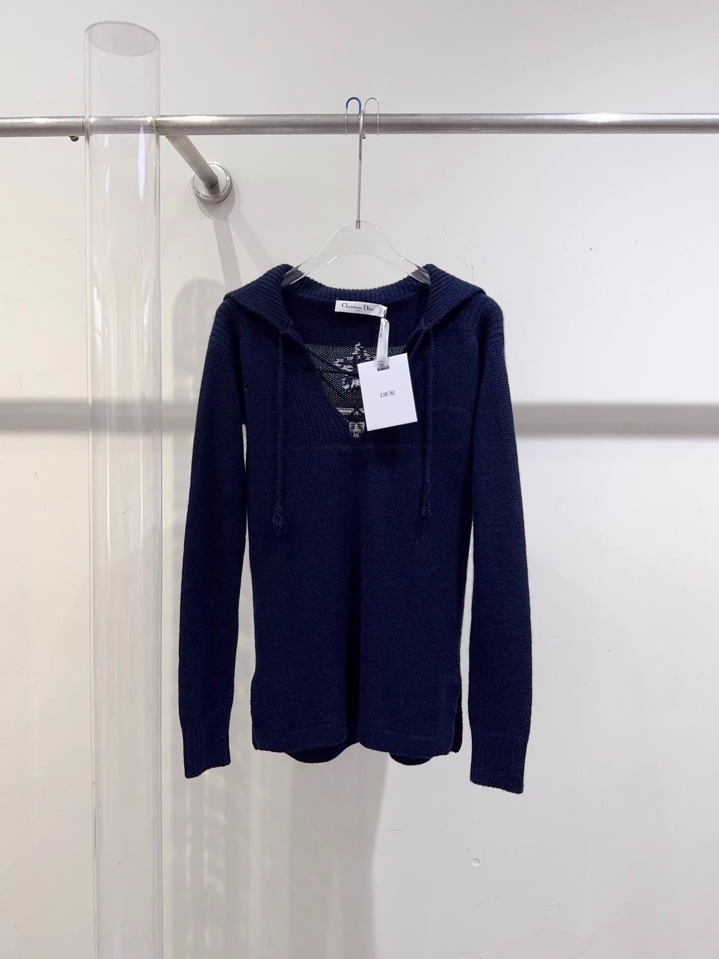 Dior Dior Navy Lucky Star Drawstring Cashmere Sweater F34 Size XS / US 0-2 / IT 36-38 - 1 Thumbnail