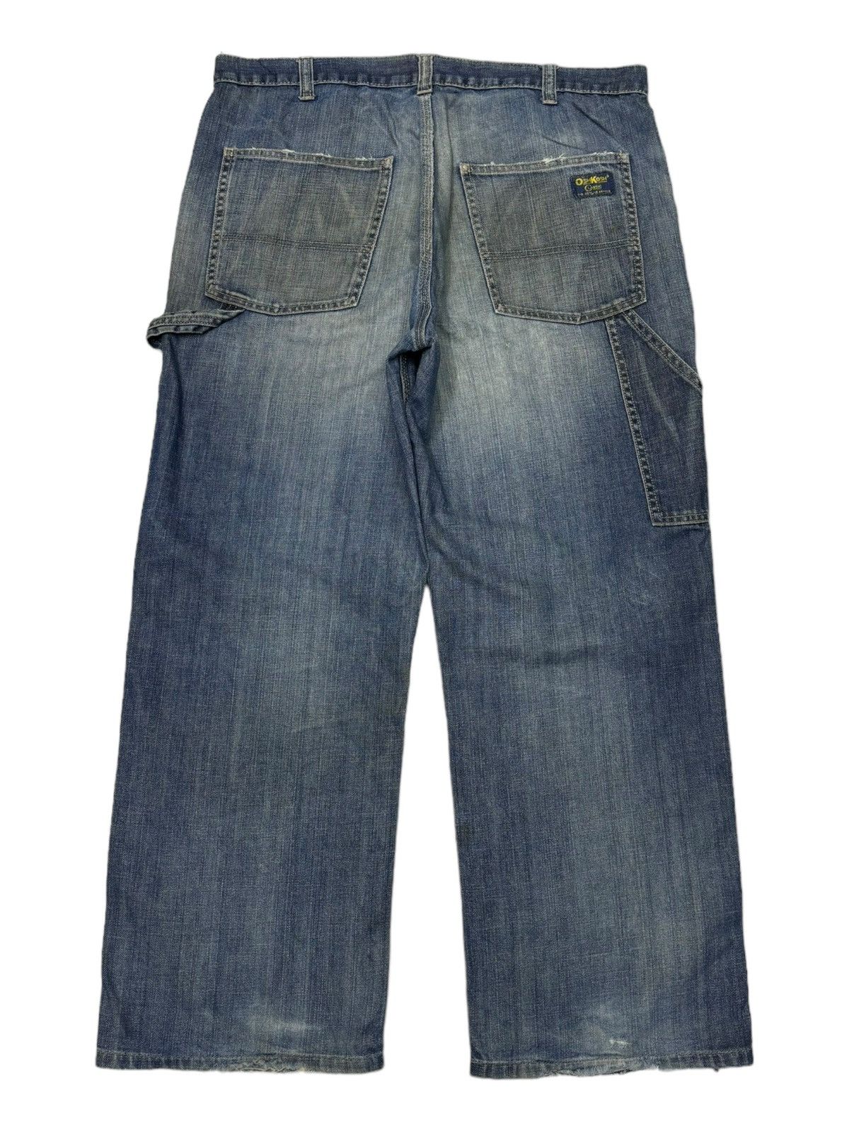 image of Jnco x Oshkosh Baggy Thrashed Distress Carpenter Jeans in Blue, Men's (Size 38)