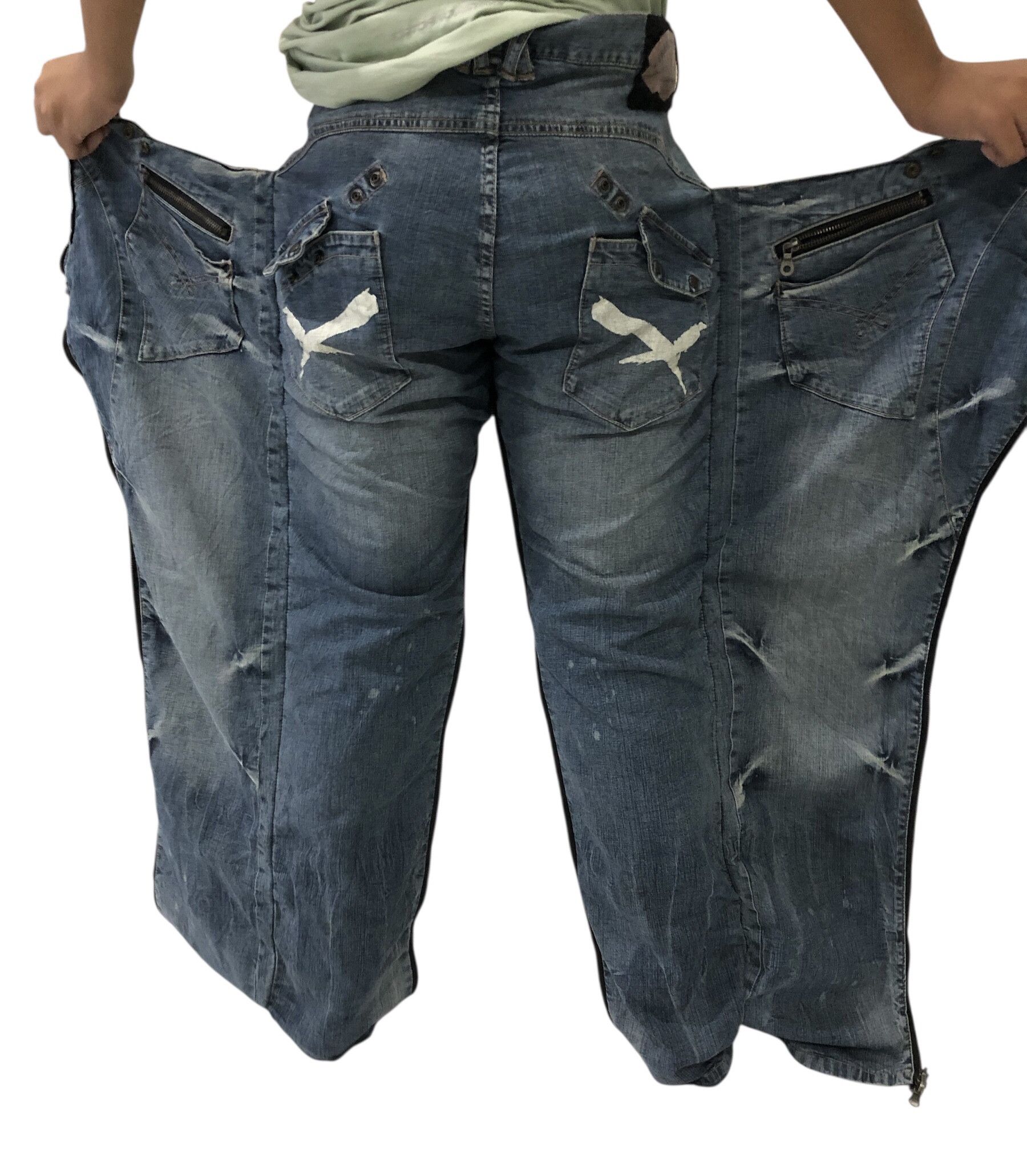 PPFM Very Rare PPFM Anarchy Denim Eastern Rock Design 2 in 1 Size US 33 - 8 Thumbnail