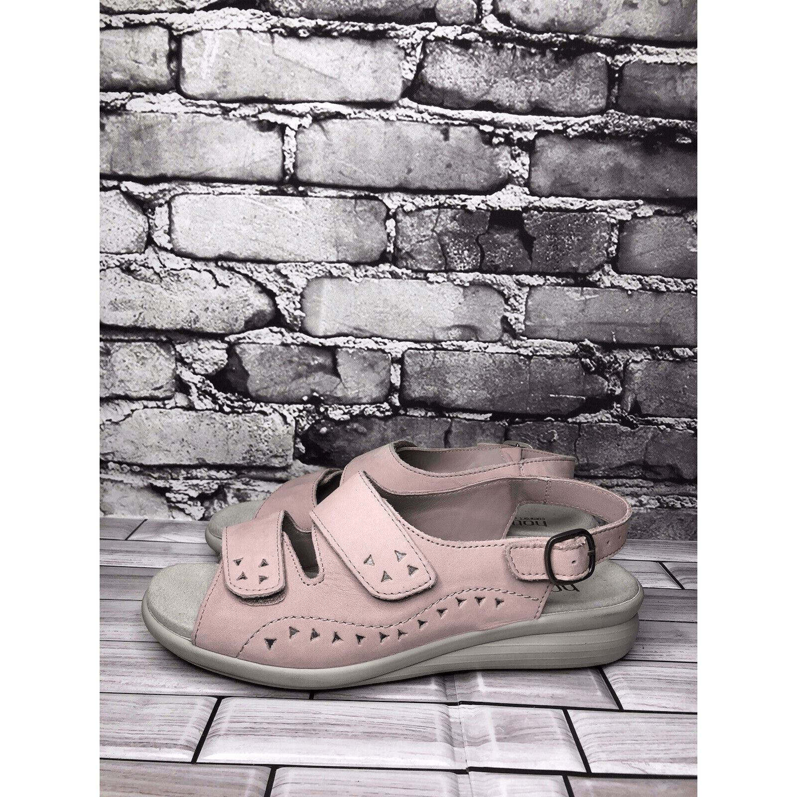 Other Hotter Easy STD Lilac Pink Nubuck Leather Strap Wedge Sandal Size US 9 / IT 39 - 8 Thumbnail