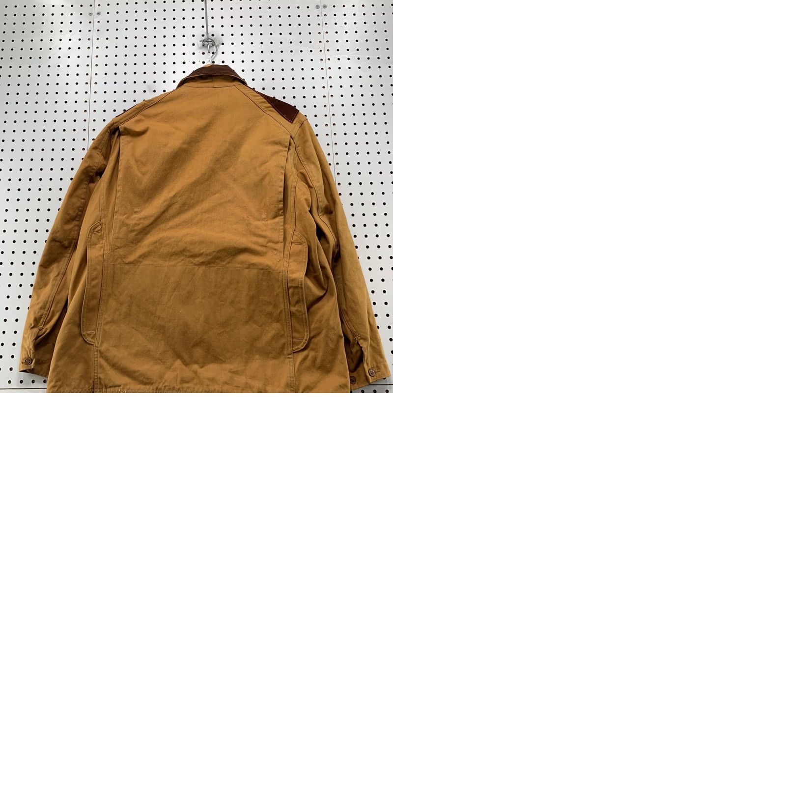 Timberland Cumberland Jacket Mens 40 Brown Canvas Hunting Barn Chore Leather Trim Vintage Jacket Size US XXS / EU 40 - 12 Thumbnail