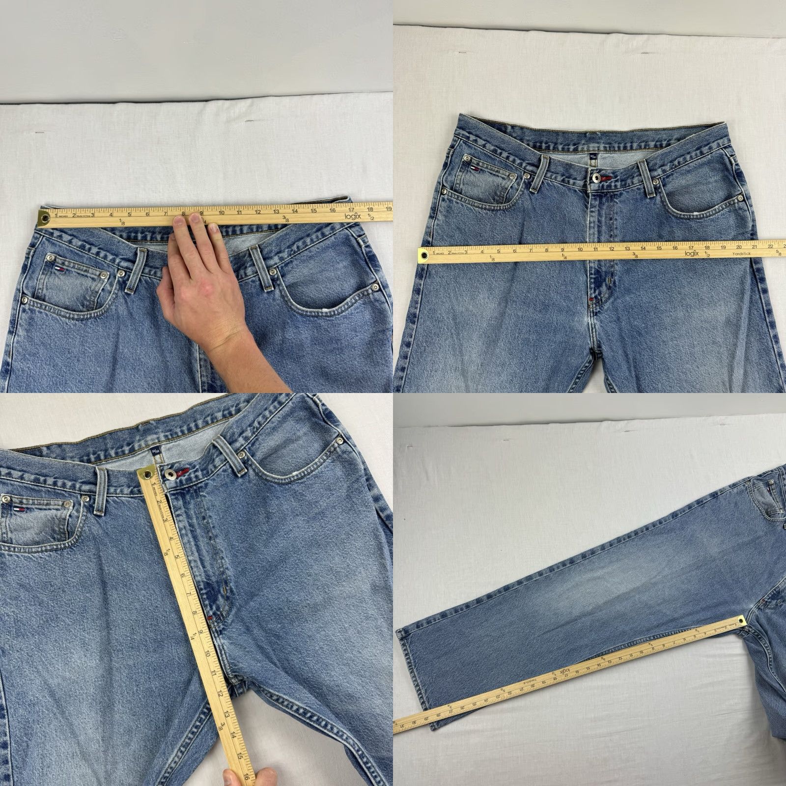 Tommy Hilfiger VINTAGE Tommy Hilfiger Jeans Adult 36x30 Blue Grunge Y2K 90s Hipster Punk Straight Jeans Mens Size US 36 / EU 52 - 8 Thumbnail
