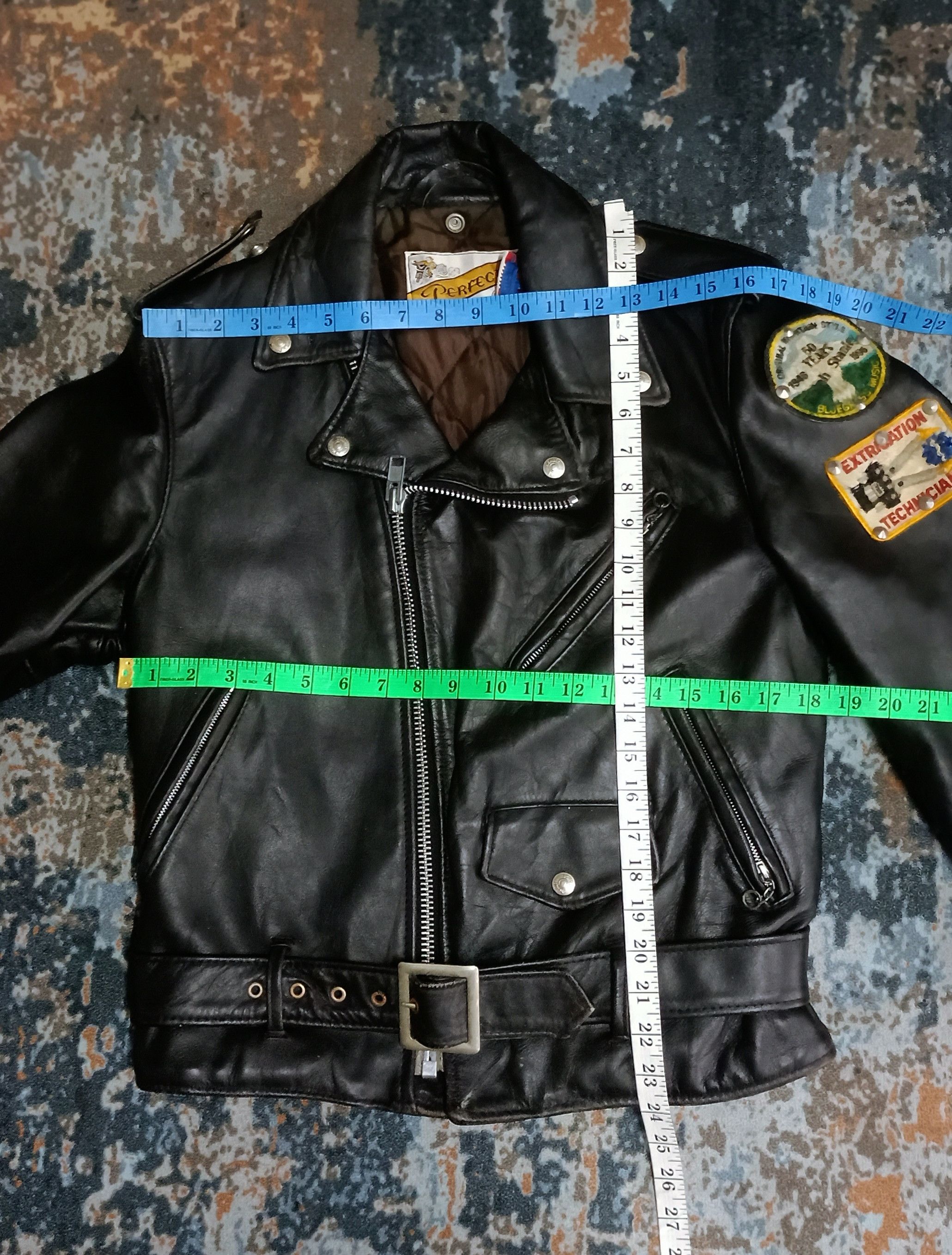 Schott Schott Perfecto "Mc Loguc" Punk Casino Leather Jacket (36) Size US M / EU 48-50 / 2 - 20 Thumbnail