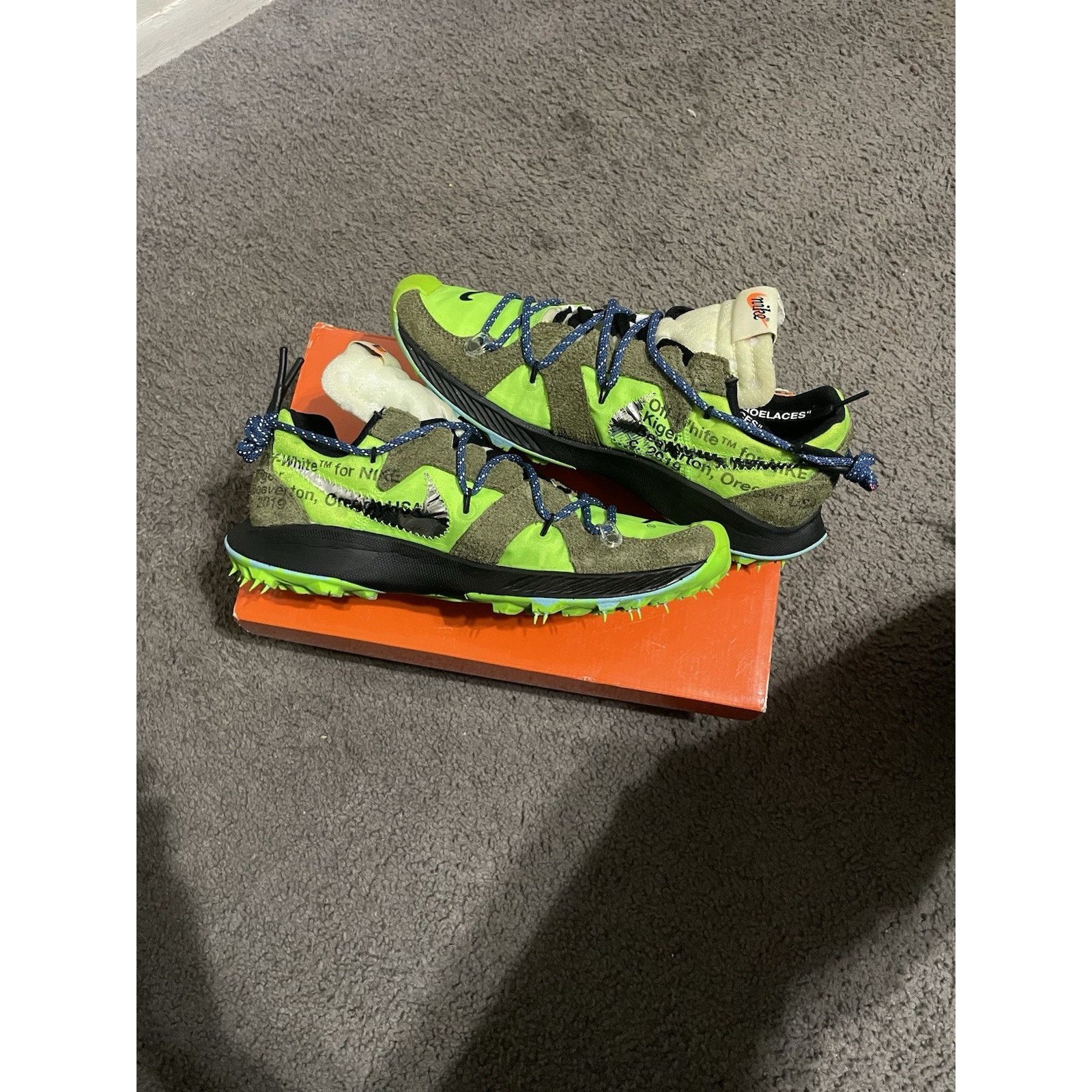 Nike Size 7.5M-Nike Off-White xAir Zoom Terra Kiger 5 in Progress Size US 7.5 / EU 40-41 - 3 Thumbnail