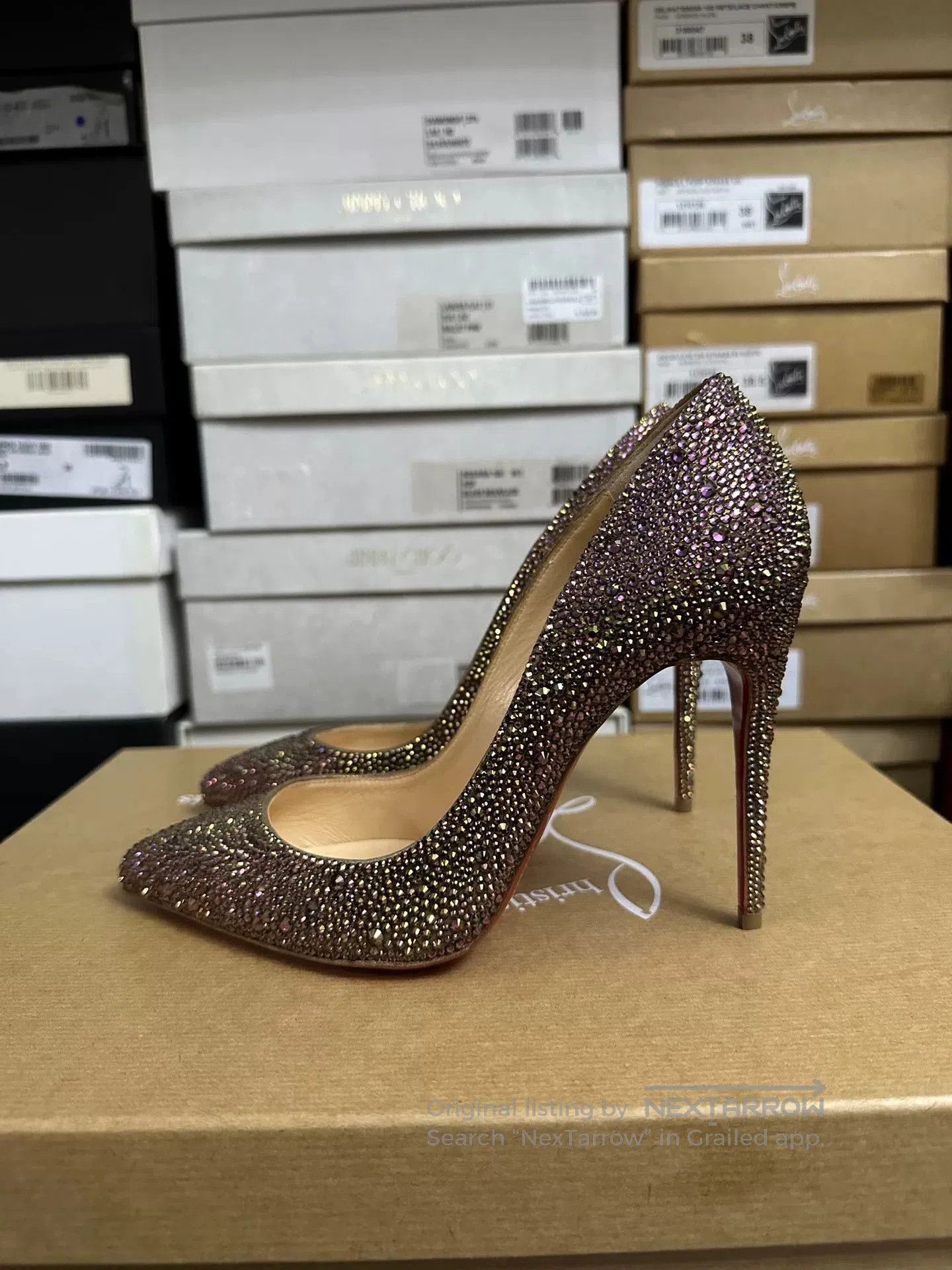 Christian Louboutin Christian Louboutin Crystal Red Sole Heels 37. Size US 6 / IT 36 - 5 Thumbnail