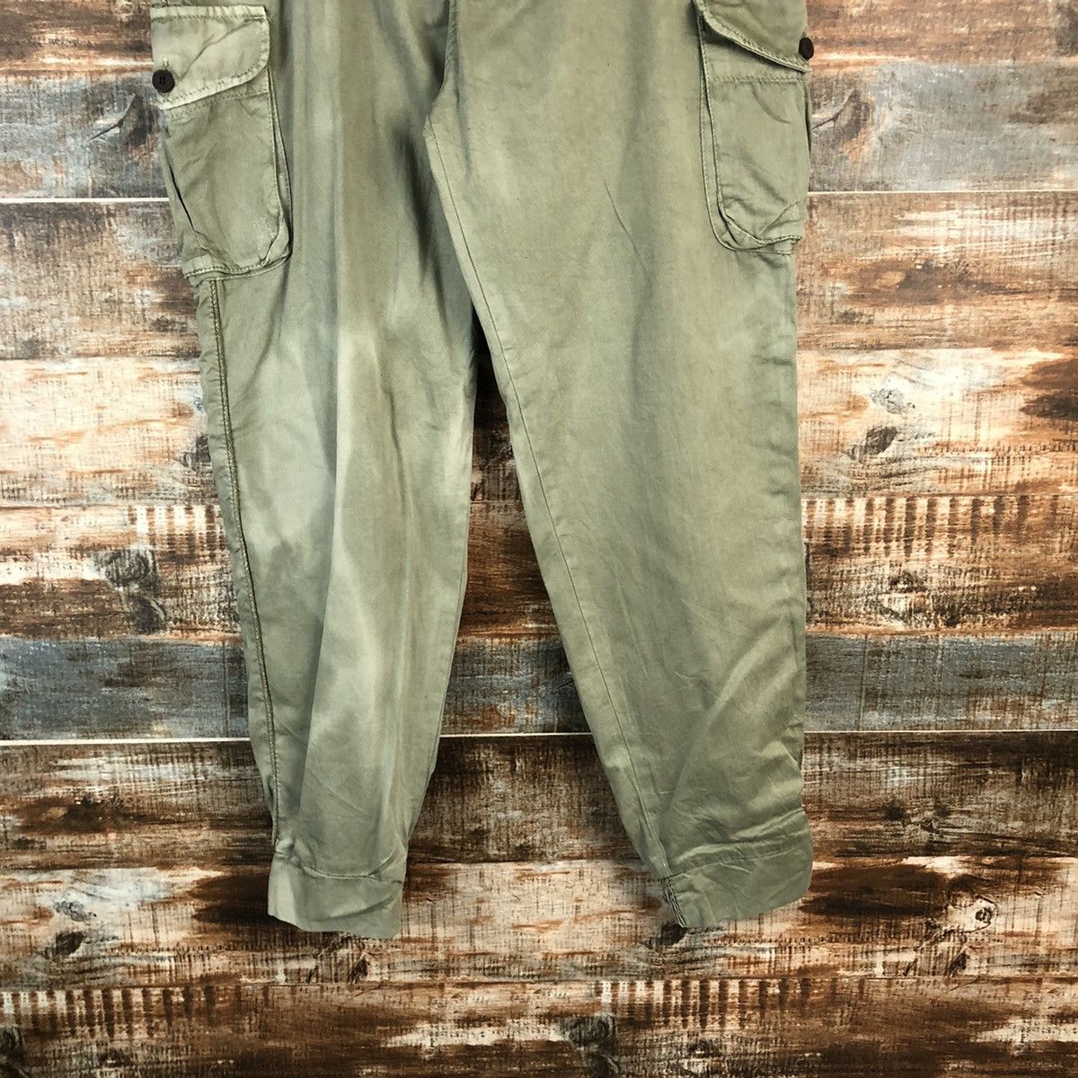Japanese Brand DL Japanese Brand Green Cargo Multipocket Pants #C645 Size US 33 - 6 Thumbnail