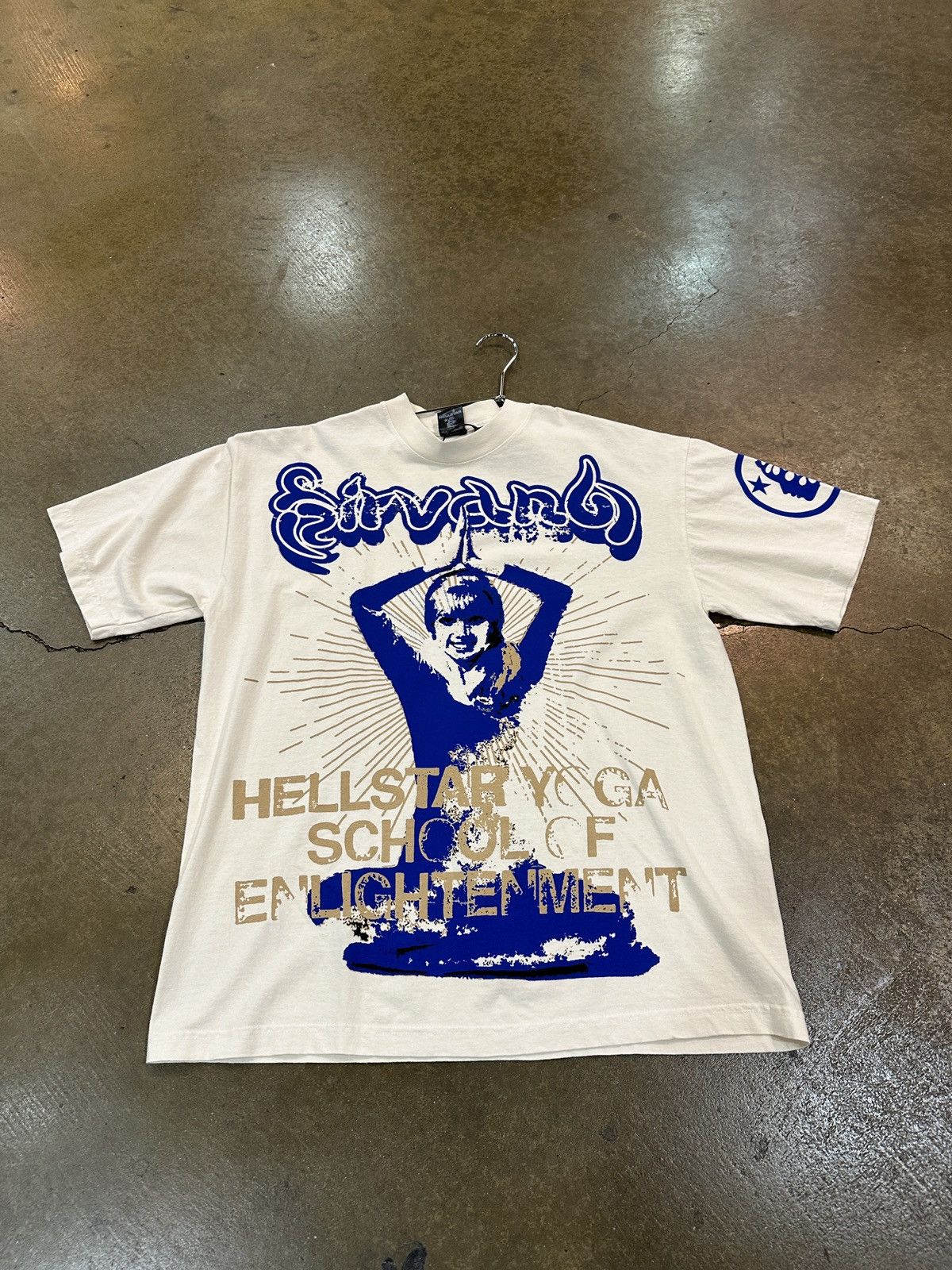 image of Hellstar Yoga Enlightenment Tee in White, Men's (Size Large)