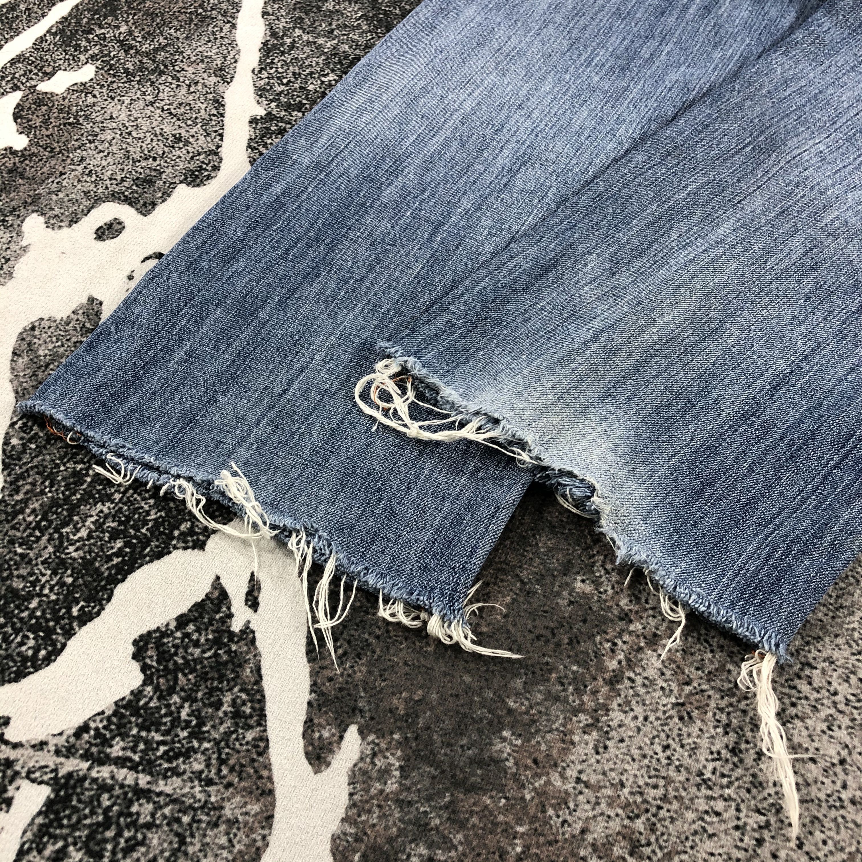 Japanese Brand Back Number Jeans Patchwork Cropped Denim KJ754 Size US 34 / EU 50 - 5 Thumbnail