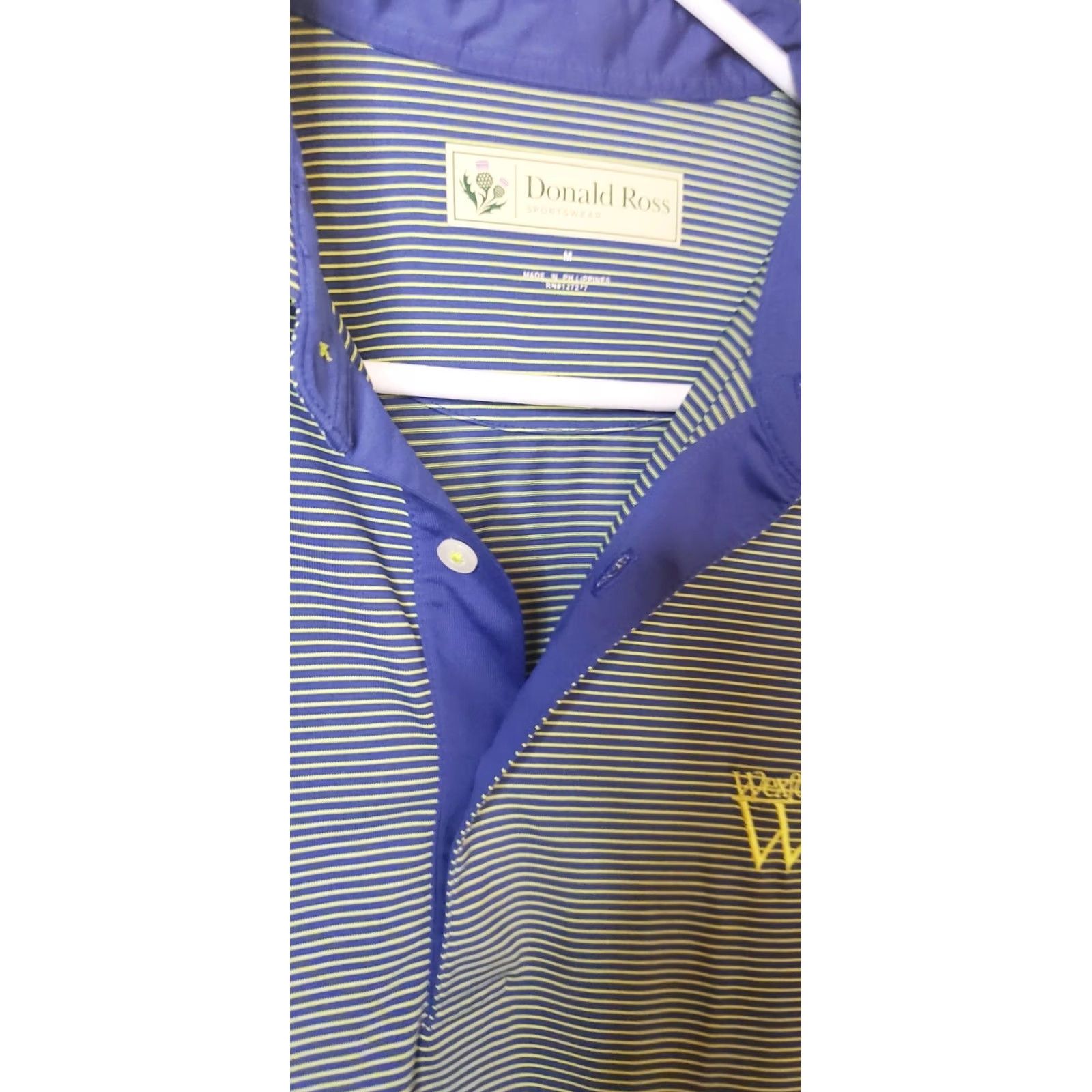 Vintage Donald Ross Polo Shirt Men's M Purple Neon Striped Short Sleeve Logo Golf Size US M / EU 48-50 / 2 - 5 Thumbnail