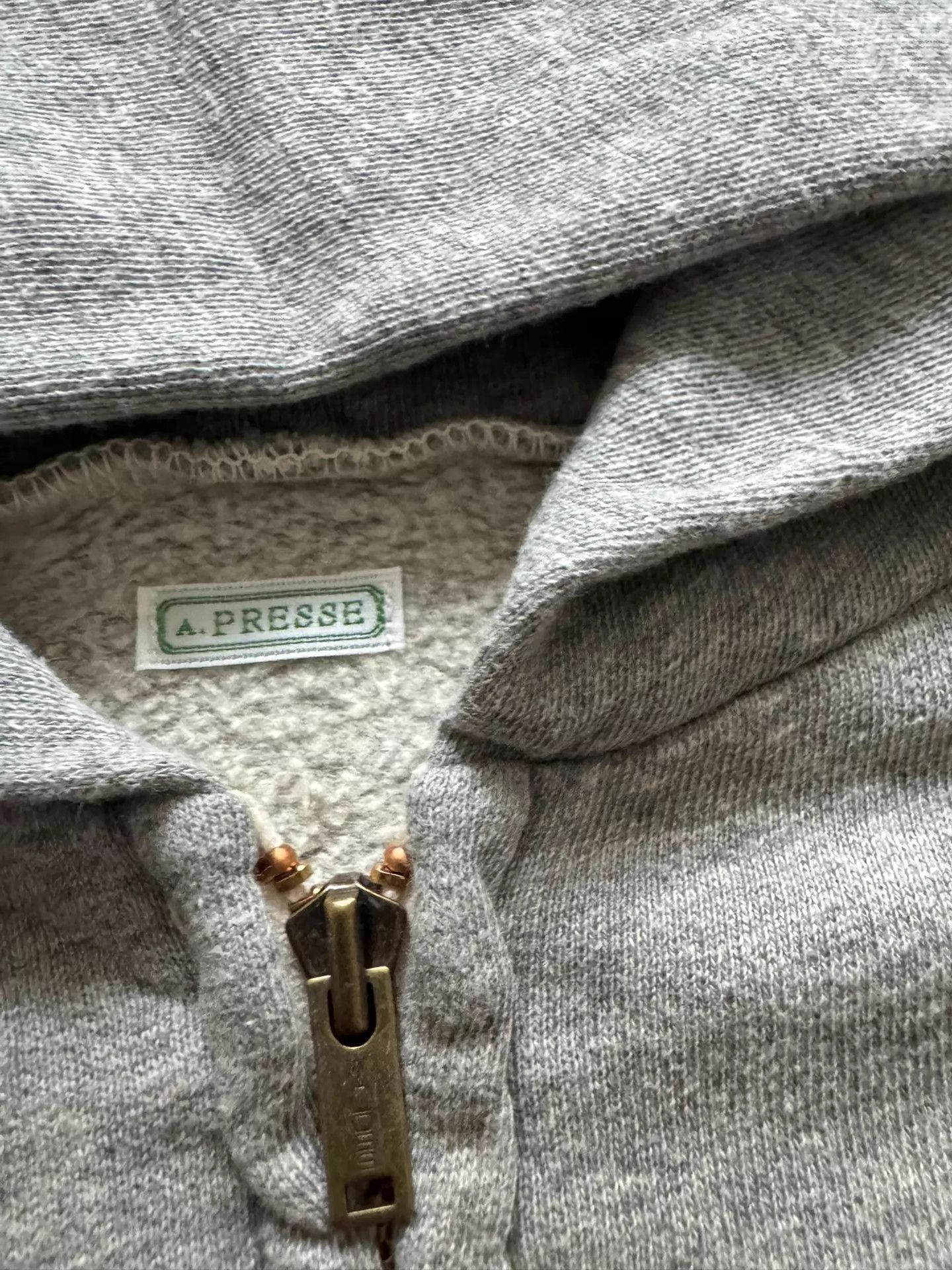 A.PRESSE A.PRESSE V LW Zip Hoodie 26ss Gray M Washed Patches Size US M / EU 48-50 / 2 - 3 Thumbnail