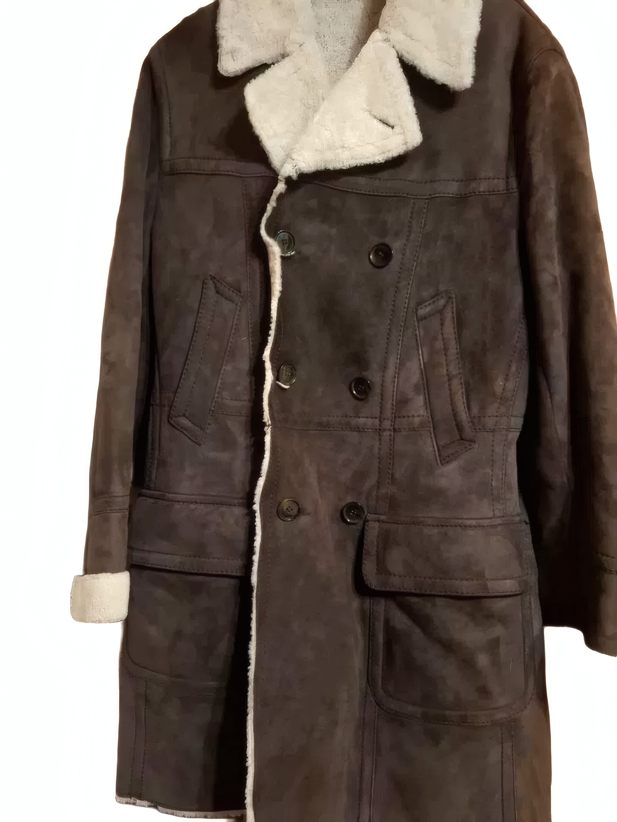 Dolce & Gabbana Shearling Lambskin Double-Breasted Coat