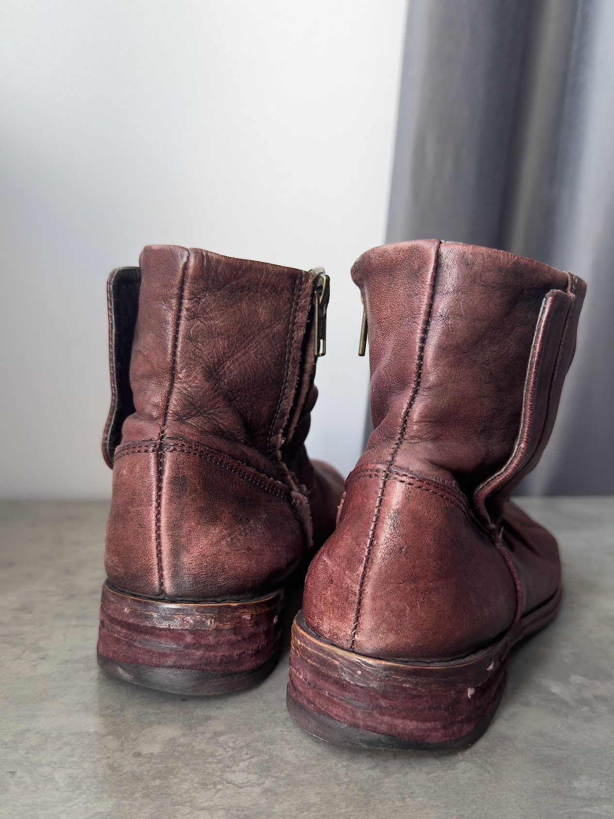 Japanese Brand Vintage ankle zippers leather shoes AS 98 GUIDI style boots Size US 7 / IT 37 - 6 Thumbnail