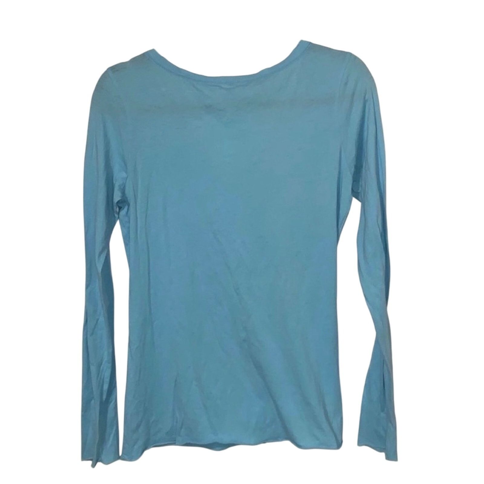 Vince VINCE Light Blue Long Sleeve 100% Cotton Top M Size M / US 6-8 / IT 42-44 - 2 Thumbnail