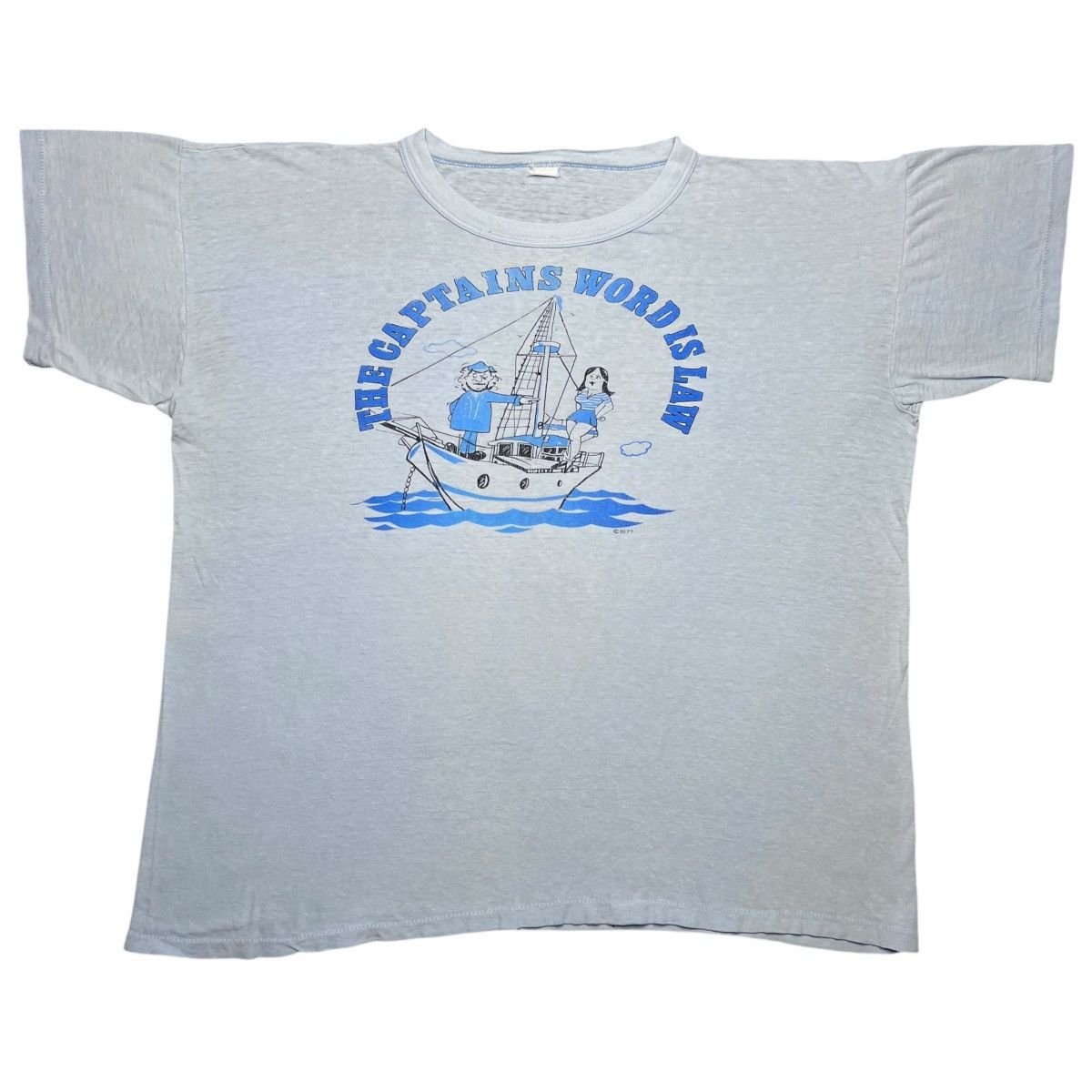 Vintage 1977 The Captains Word Is Law Kinky Fisherman Tee