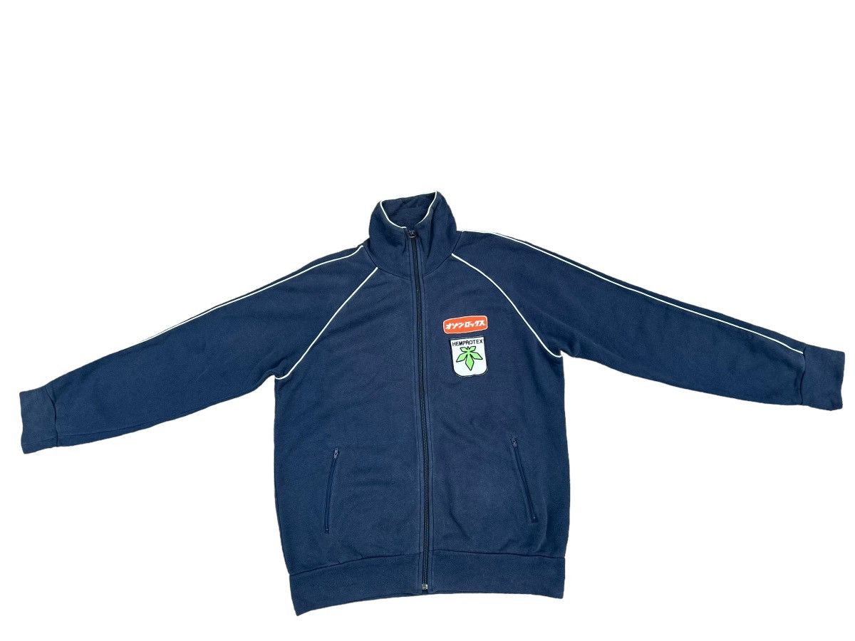 Vintage 90s Ozone Rocks Japan RE-EVOLUTION Faded Navy Zip Sweater Size US L / EU 52-54 / 3 - 2 Thumbnail