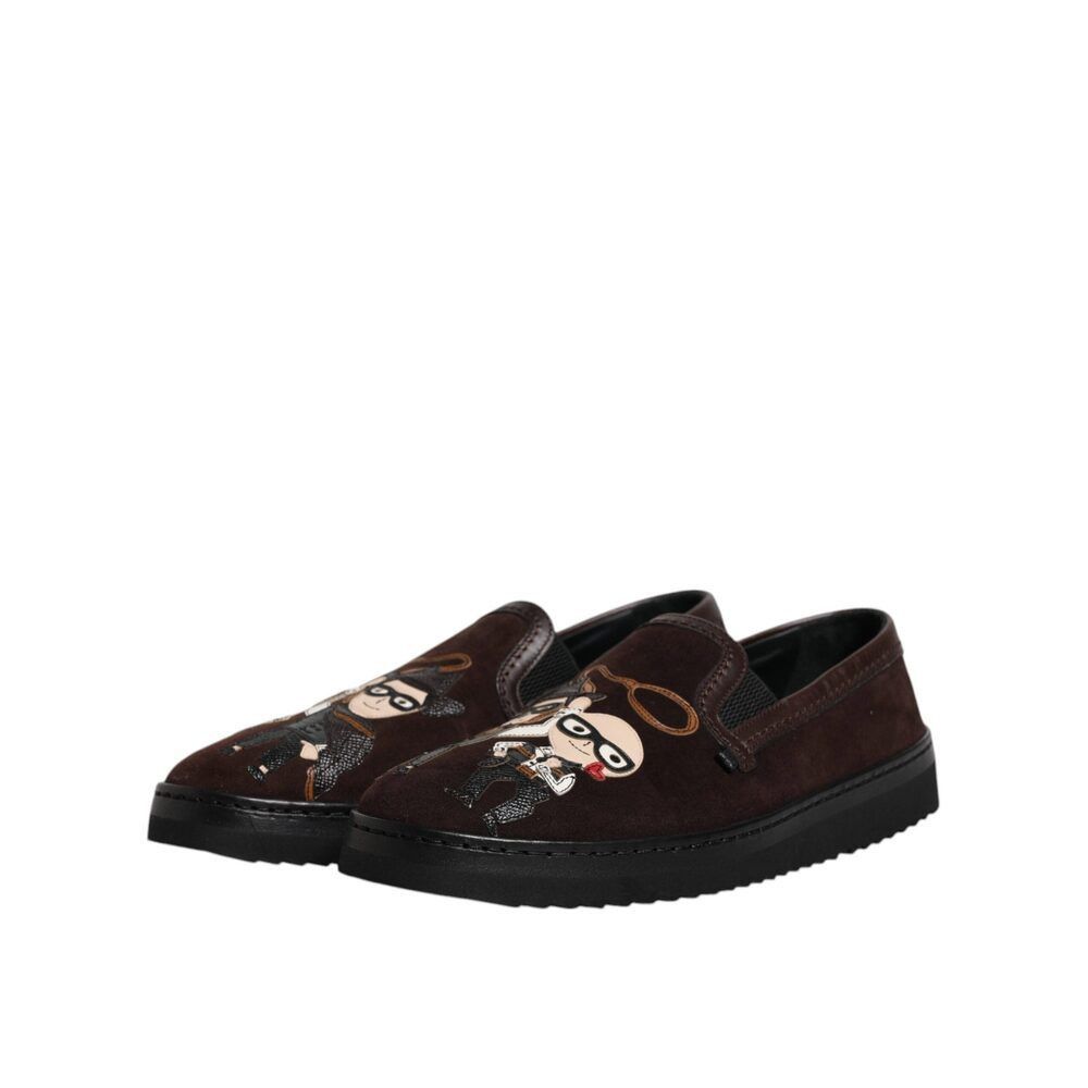 Dolce & Gabbana Dolce & Gabbana Brown Suede DG Family Slip On Flats Shoes Size US 8.5 / EU 41-42 - 4 Thumbnail
