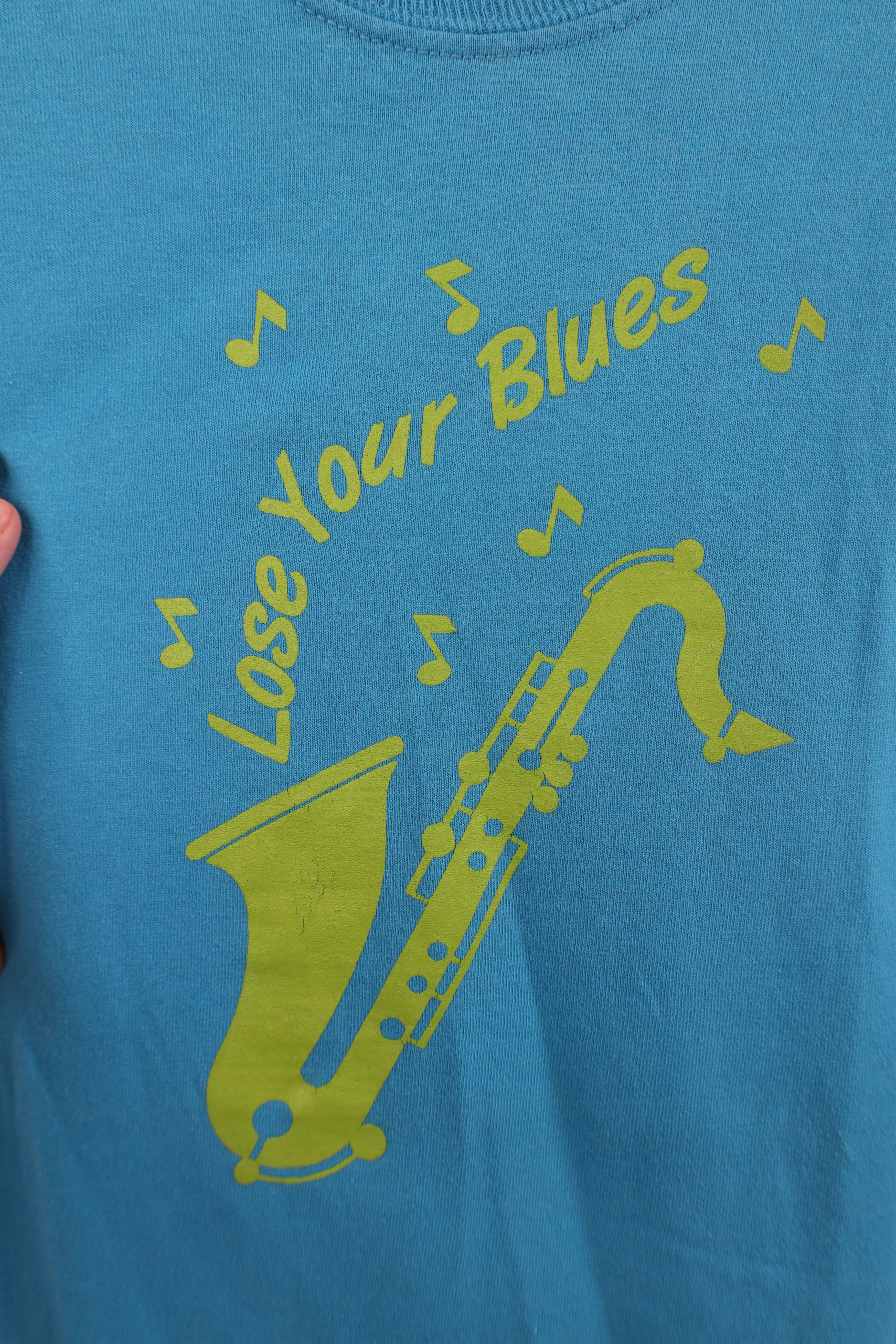 Vintage Vintage 90s Y2K Streetwear Lose Your Blues Saxophone T-Shirt Size US M / EU 48-50 / 2 - 4 Thumbnail