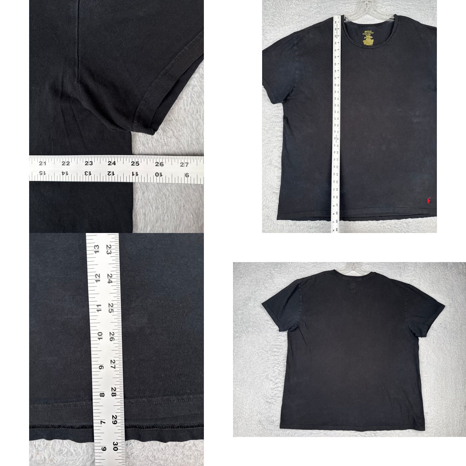 Ralph Lauren VINTAGE Ralph Lauren Polo Shirt Adult XL Black Crew Classic Cotton Jersey Logo Embroidered Men’s T-Shirt 90s Designer Sports All Seasons Mens Size US XL / EU 56 / 4 - 8 Thumbnail
