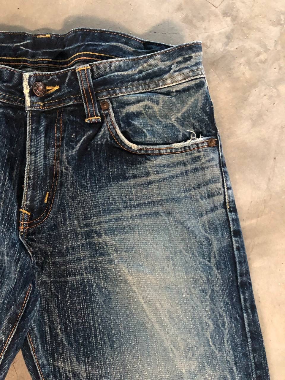 Edwin Vintage Edwin Flare Made In Japan Crazy Art Size 31" - 10 Thumbnail