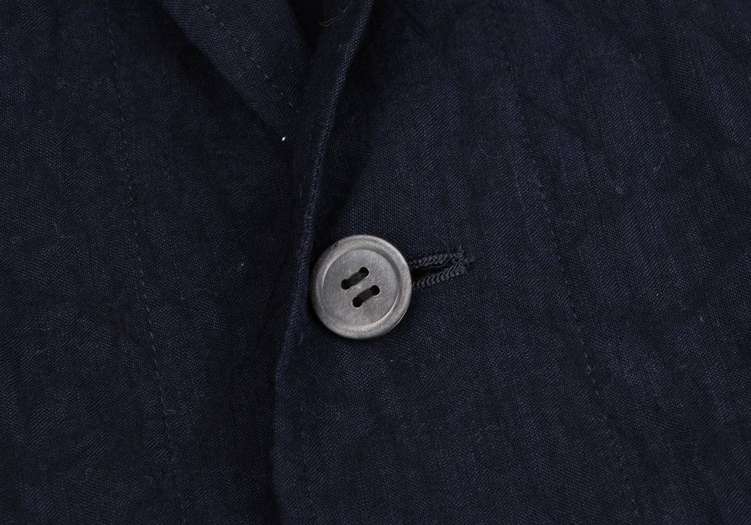 Issey Miyake Linen Blend Shawl Collar Jacket in Dark Blue Size US S / EU 44-46 / 1 - 4 Thumbnail