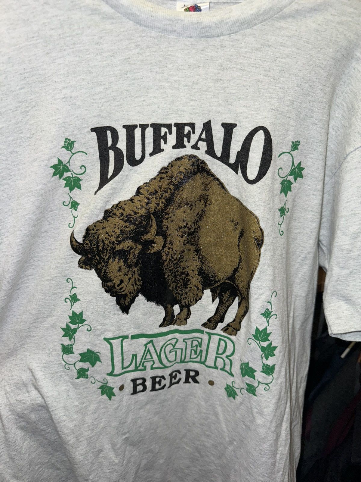 Vintage 90s Buffalo Lager Beer Bison Rare Art Tee Shirt Sz L