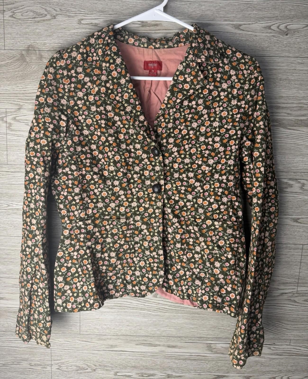 Mossimo Mossimo Women M Floral Corduroy Blazer Jacket Size 38R - 10 Thumbnail