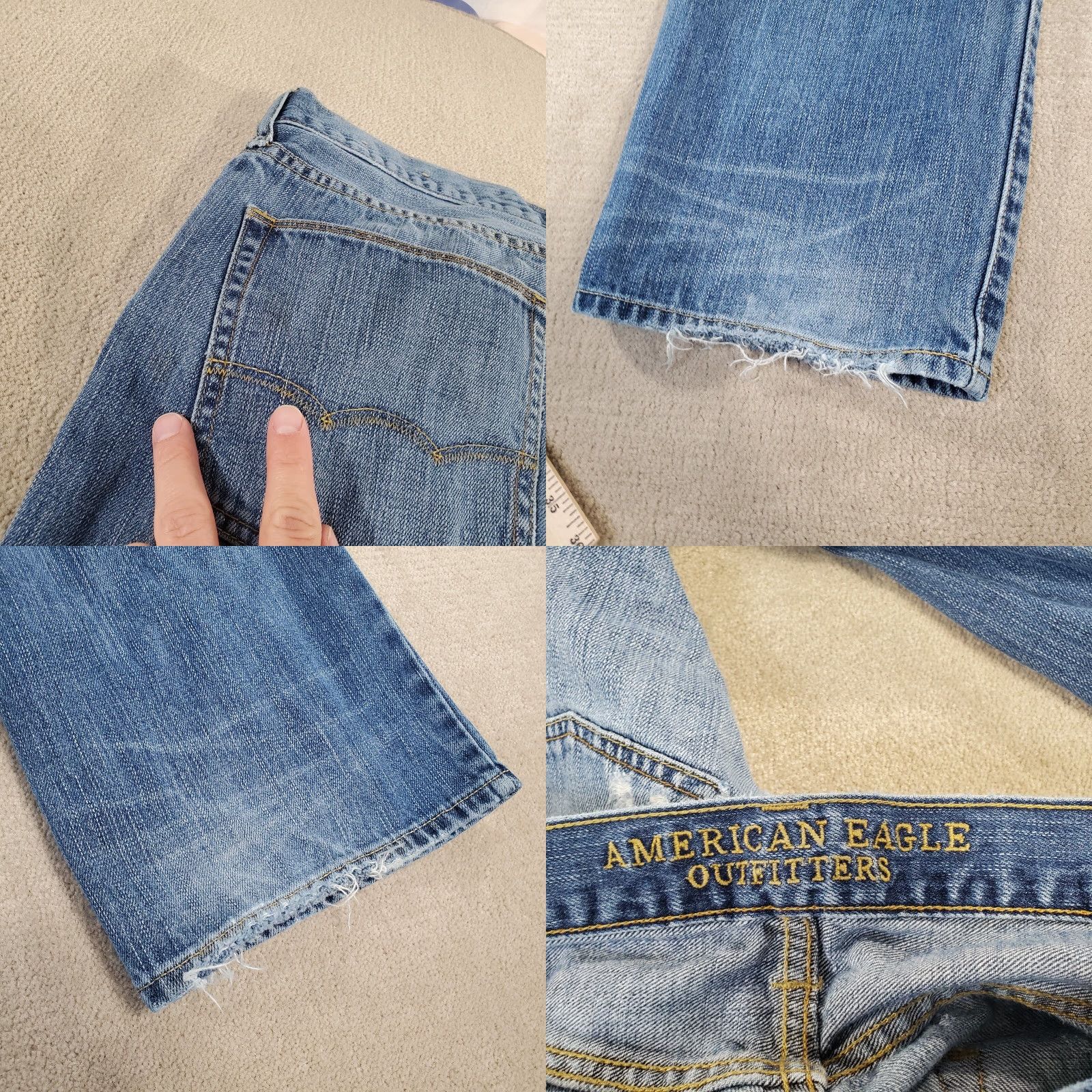 American Eagle Outfitters American Eagle Jeans Mens 32x30 Blue Original Straight Leg Faded Distressed Size US 32 / EU 48 - 9 Thumbnail