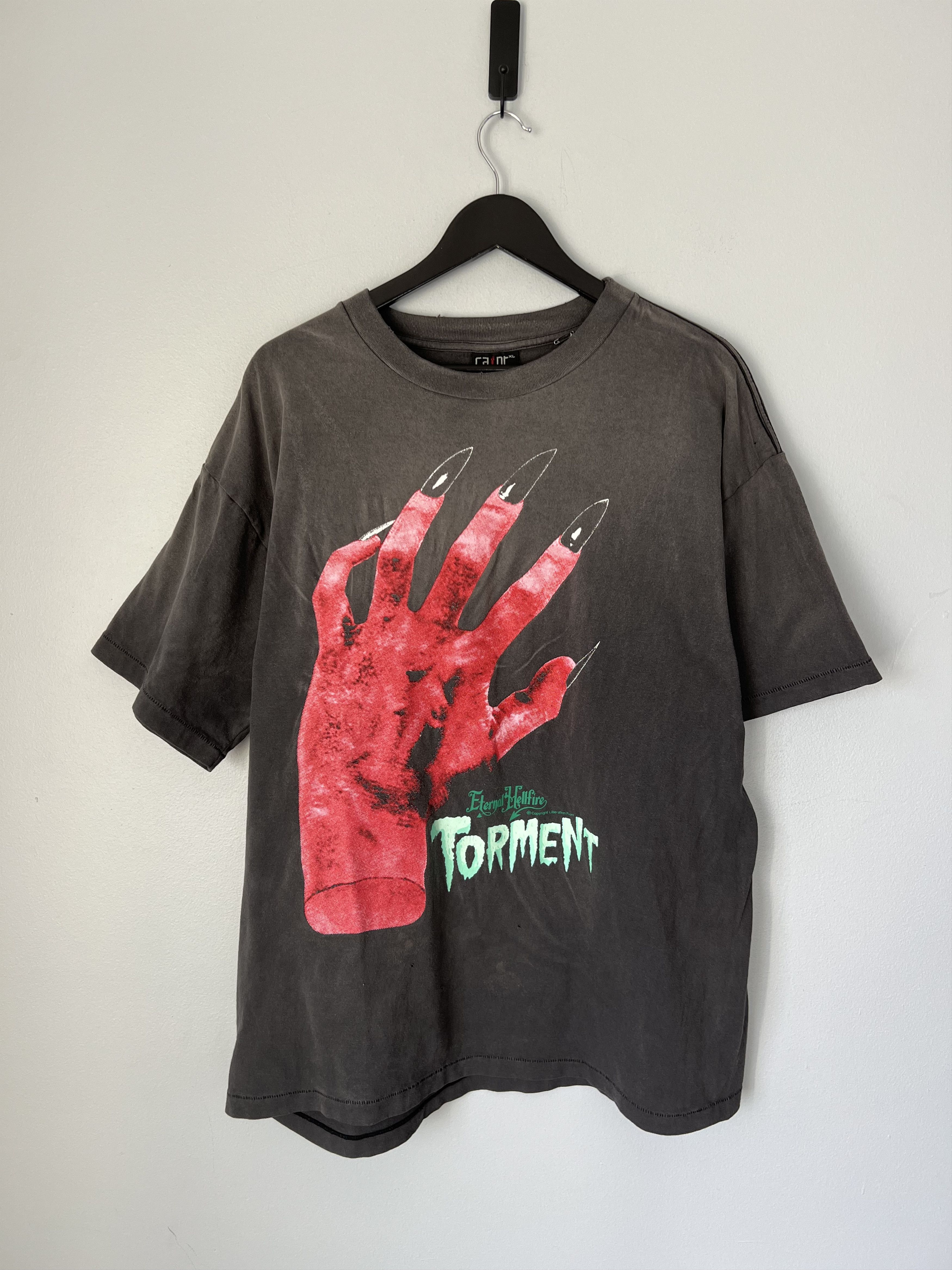 Saint Michael Saint Michael Devil Hand Tee in Faded Black Size US XL / EU 56 / 4 - 1 Thumbnail