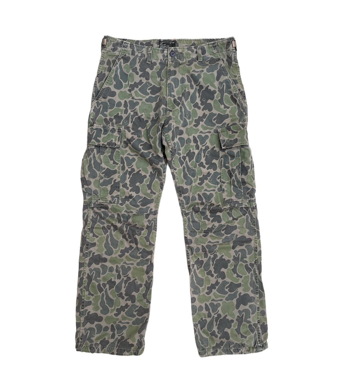 image of Stussy Skull Embroidered Cargo Pants in Camo, Men's (Size 31)