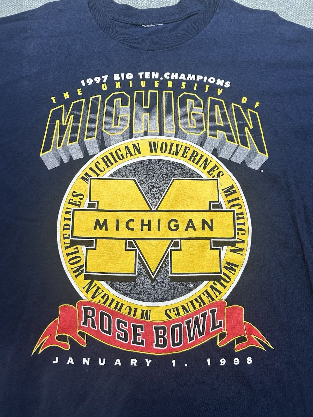 Vintage Vtg t shirt university of Michigan rose bowl 1998 wolveri XL Size US XL / EU 56 / 4 - 2 Thumbnail