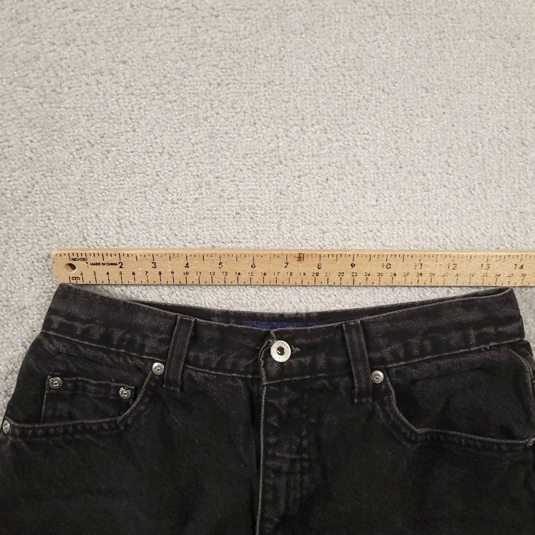 Vintage VINTAGE L.A. Blues Jeans Womens 12 Black High Rise Tapered Leg 100% Cotton Denim Size 34" / US 12 / IT 48 - 7 Thumbnail