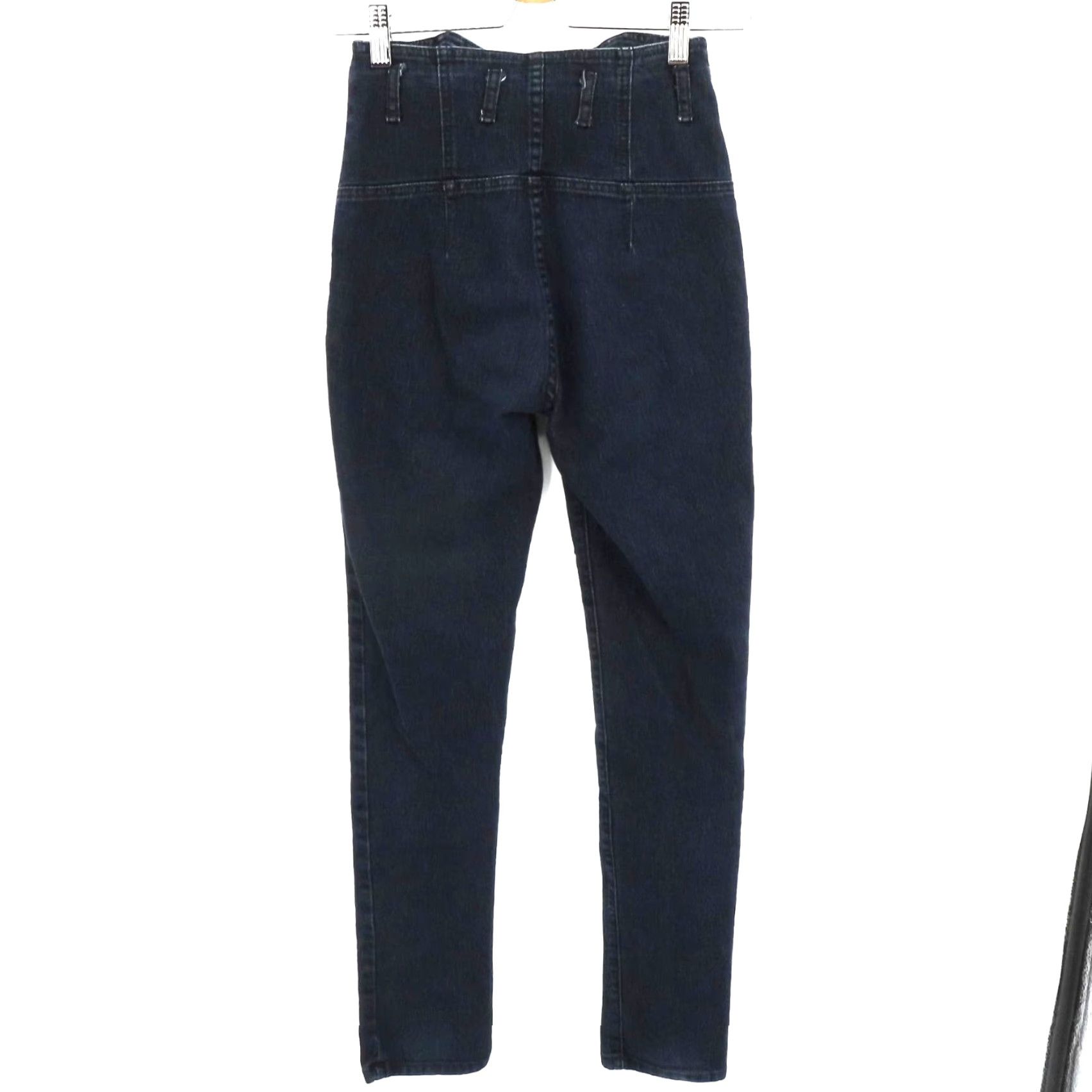 Vintage Era Of Chaos Jeans Women 24 Dark Blue Den​im Button Fly Cotton Blend Regular Ankle Pockets Vintage No Size 42" / US 20 - 5 Thumbnail