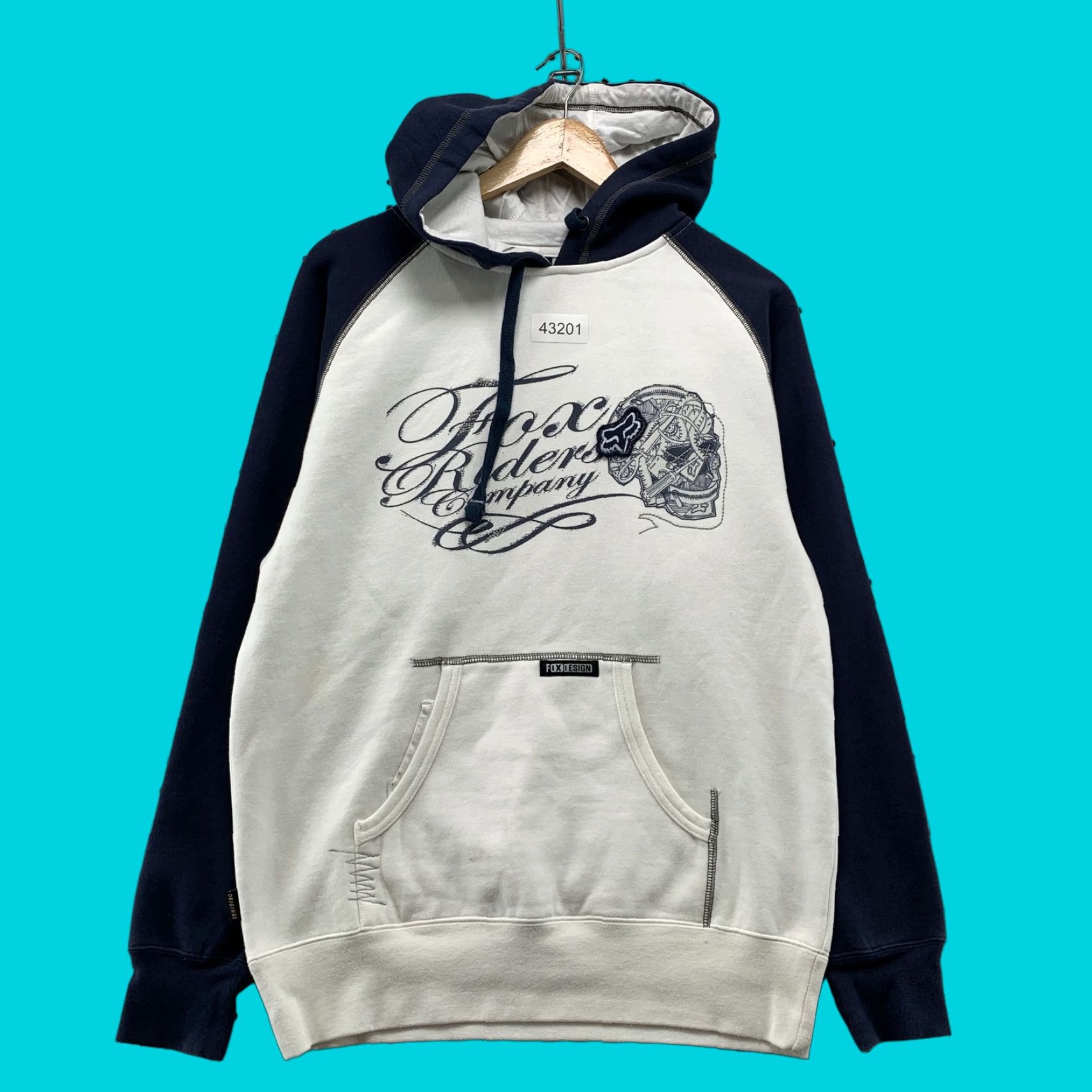 Fox Racing Fox Racing Hoodie Pullover Fleece White Navy Mens Small Long Sleeve Racing Size US S / EU 44-46 / 1 - 1 Thumbnail