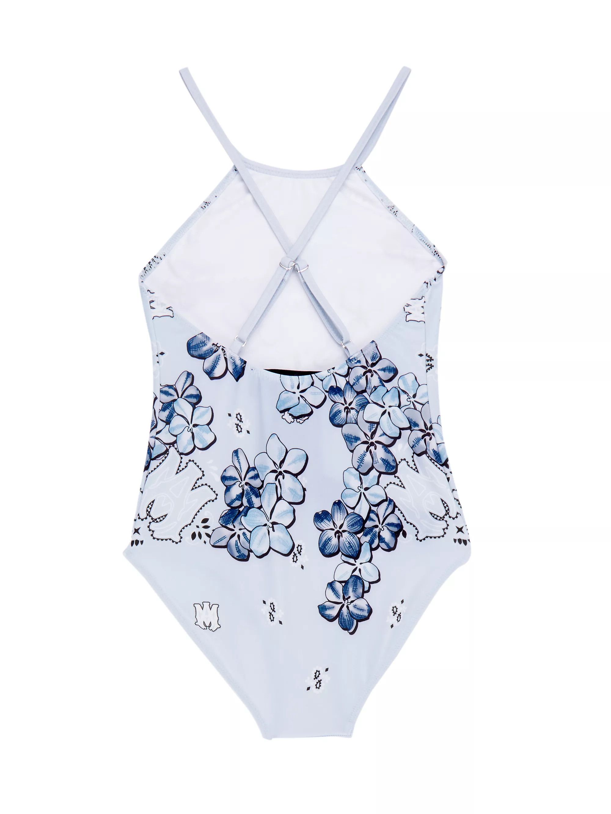 Amiri o1s1wg110425 KIDS Bandana Floral One-Piece Swimsuit in Blue Size XXS / US 00 / IT 34 - 2 Thumbnail