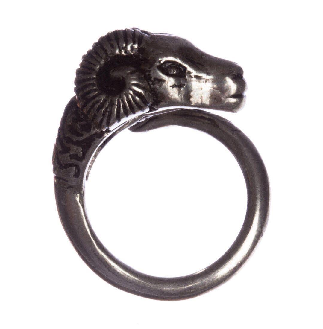 Handmade Silver RamHead with Wrap Band in Antique Finish Alberto Juan Size ONE SIZE - 2 Thumbnail