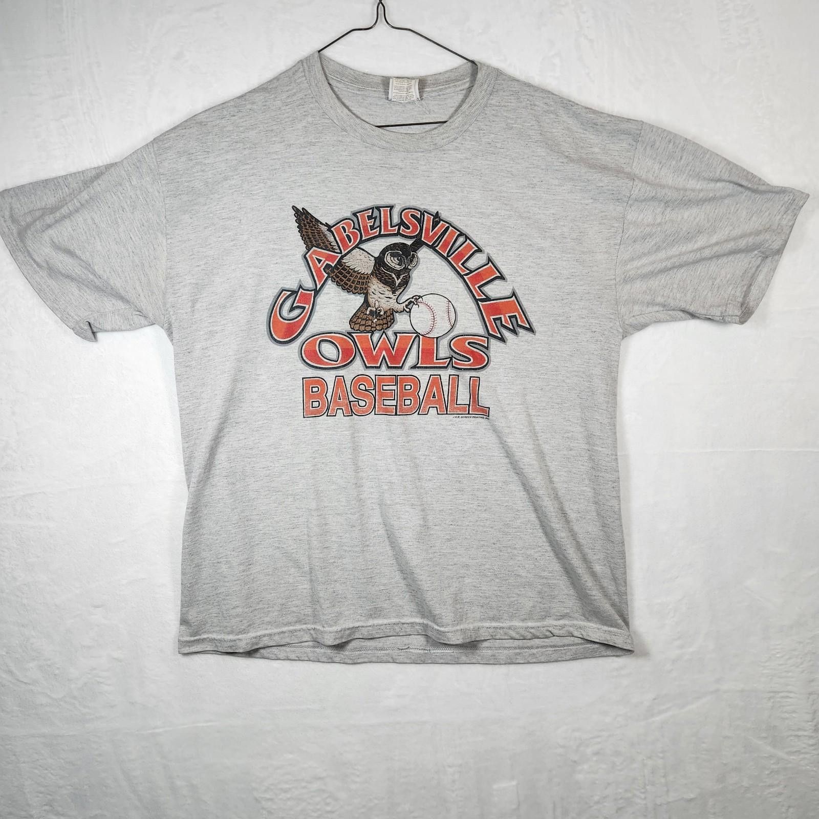 Jerzees Vintage Gabelsville Owls Baseball Gray Tshirt Size XL Size US XL / EU 56 / 4 - 1 Thumbnail